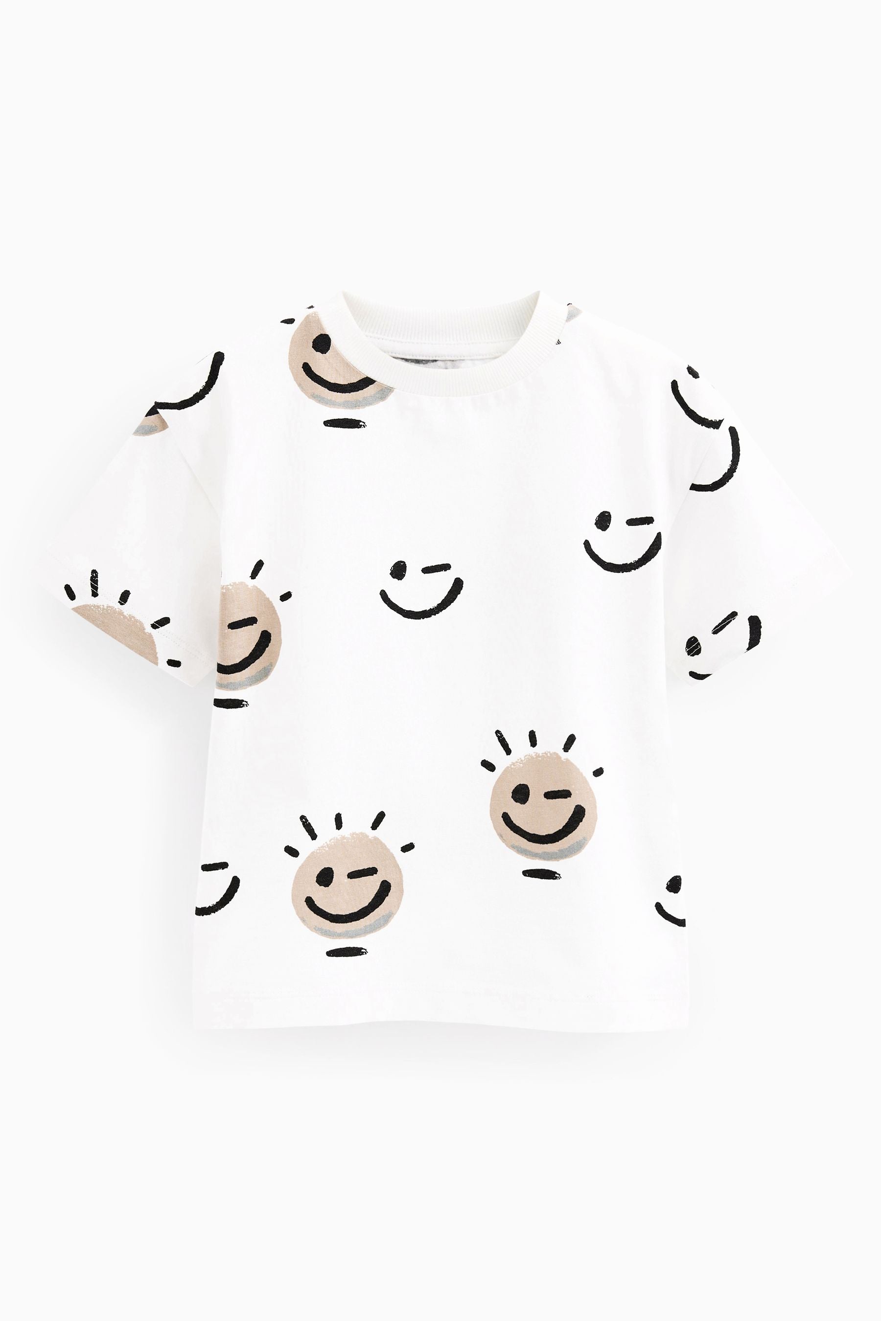 White Smile Short Sleeve All Over Print T-Shirt (3mths-7yrs)