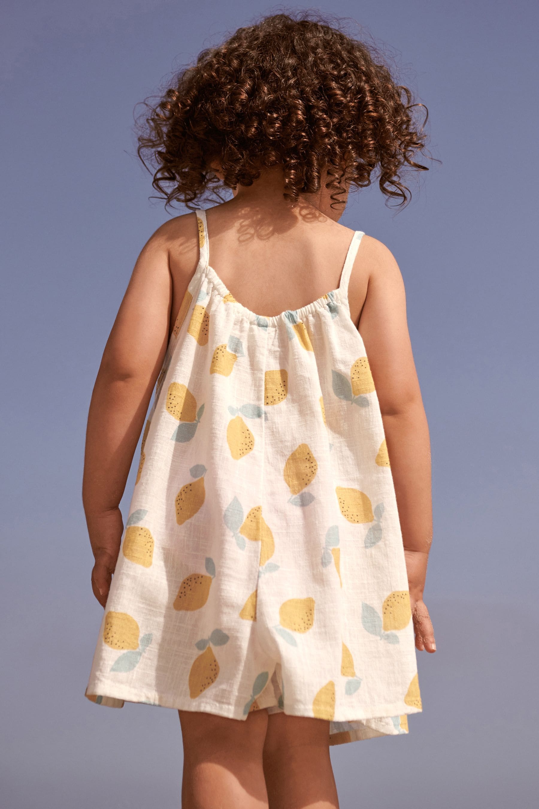 Yellow Lemons Printed Cotton Playsuit (3mths-8yrs)