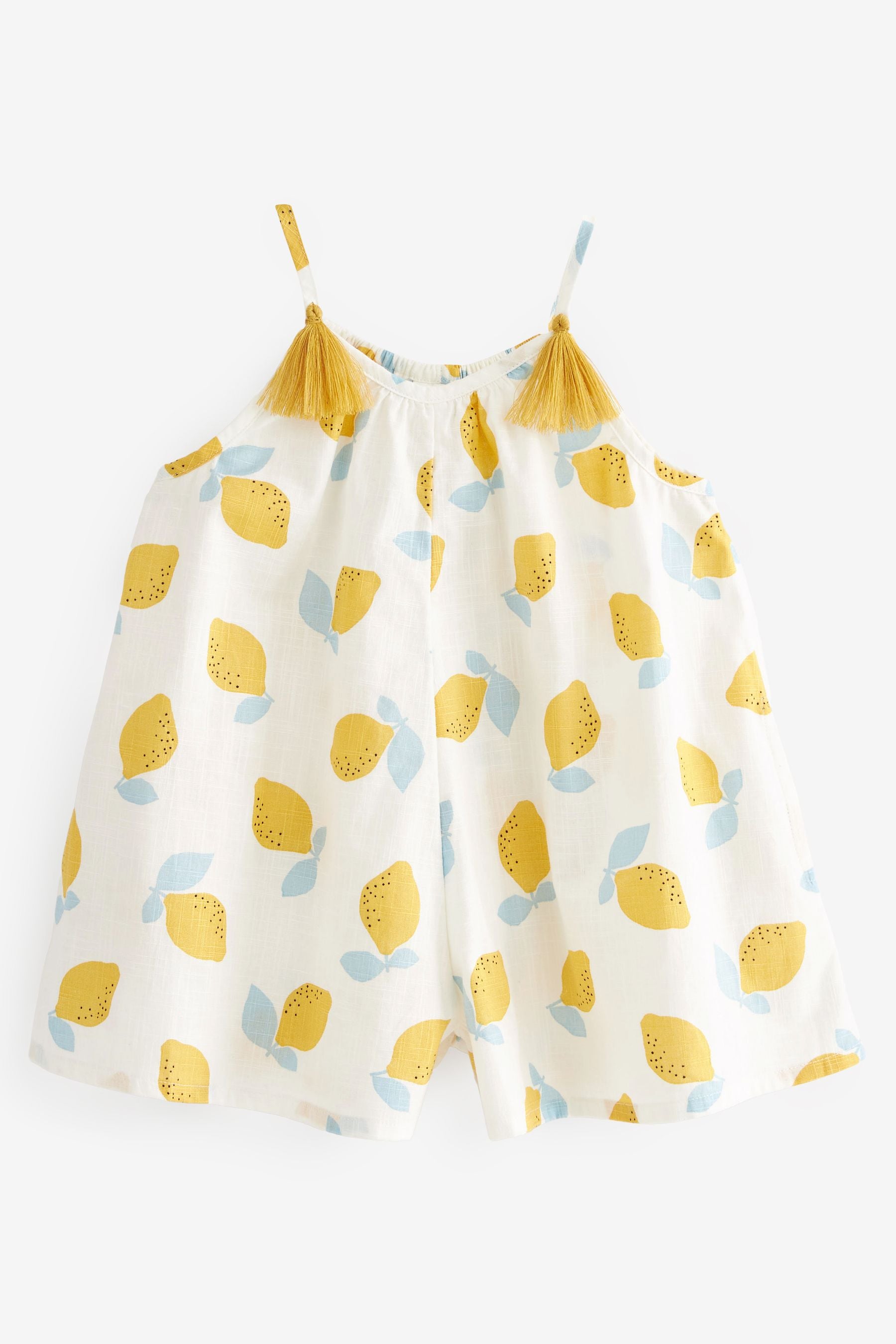 Yellow Lemons Printed Cotton Playsuit (3mths-8yrs)