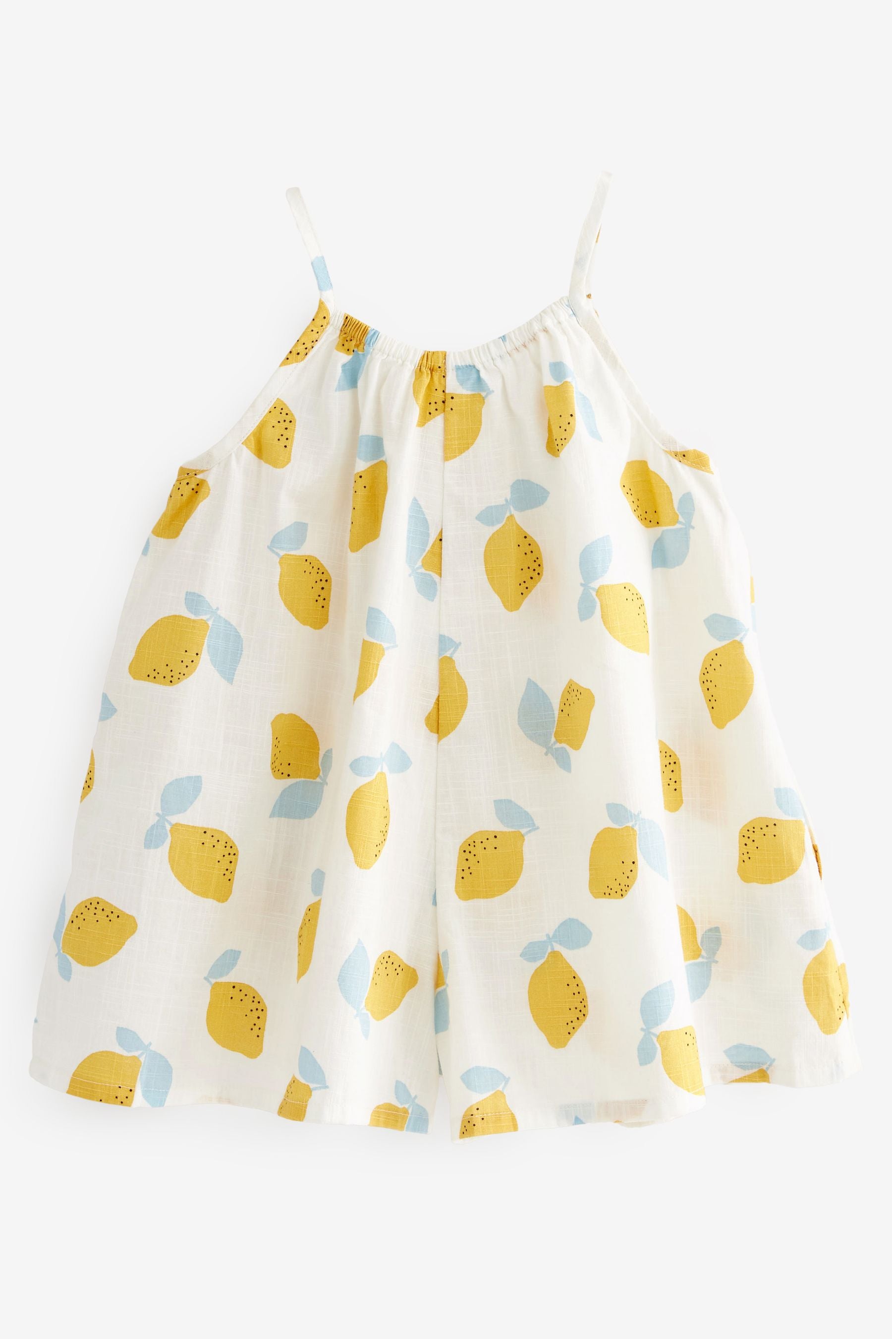 Yellow Lemons Printed Cotton Playsuit (3mths-8yrs)