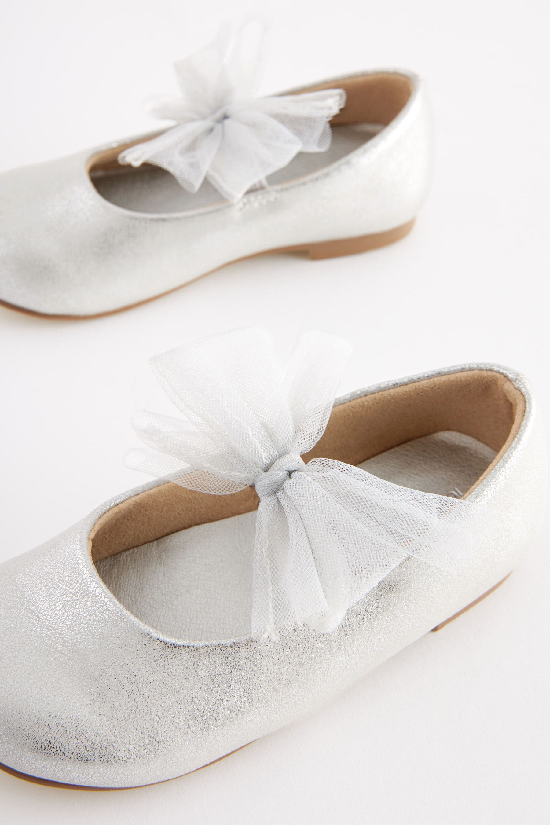 Silver Bow Mary Jane Occasion Shoes