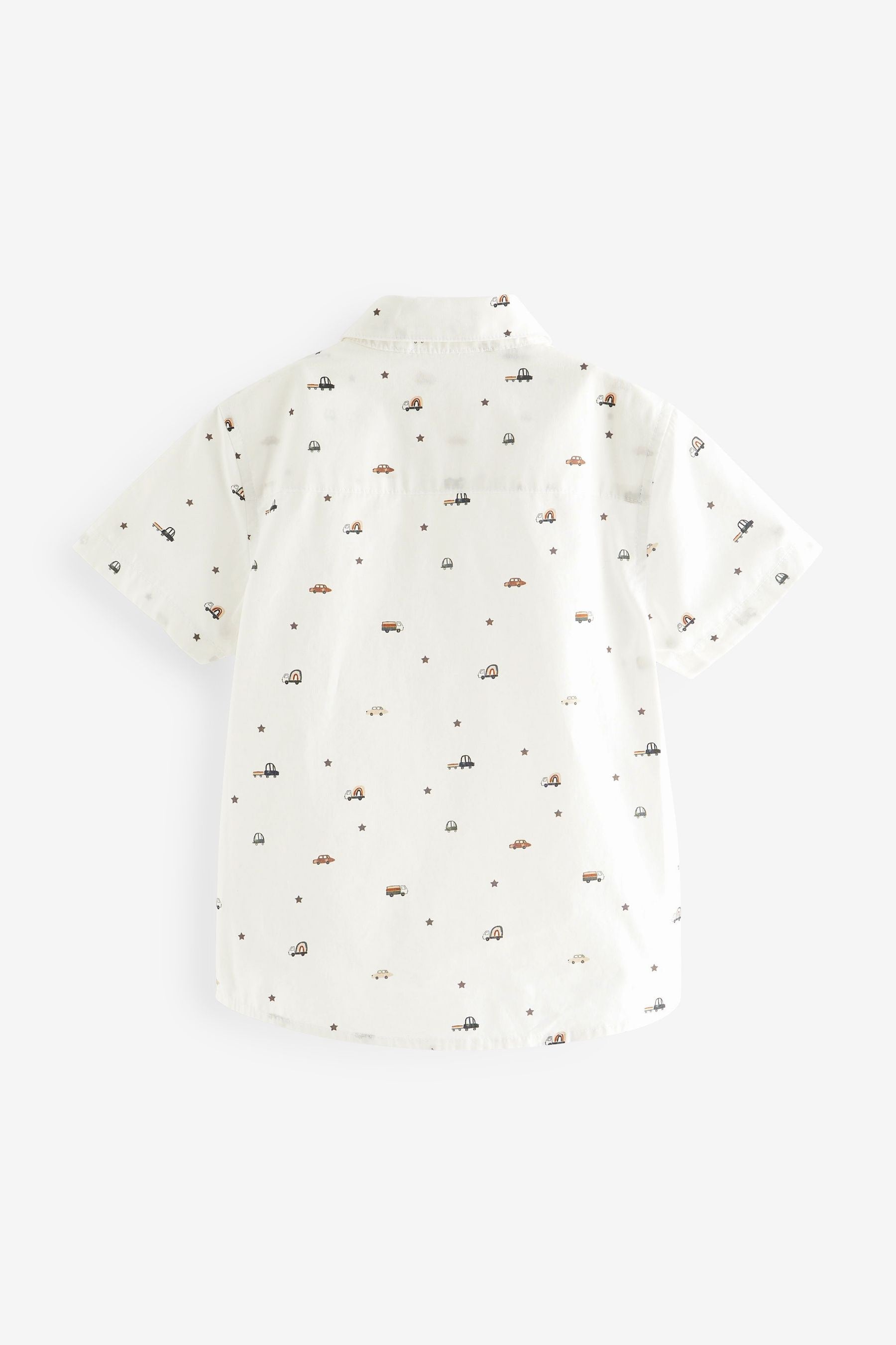 White Smart Printed Shirt with Bowtie (3mths-7yrs)