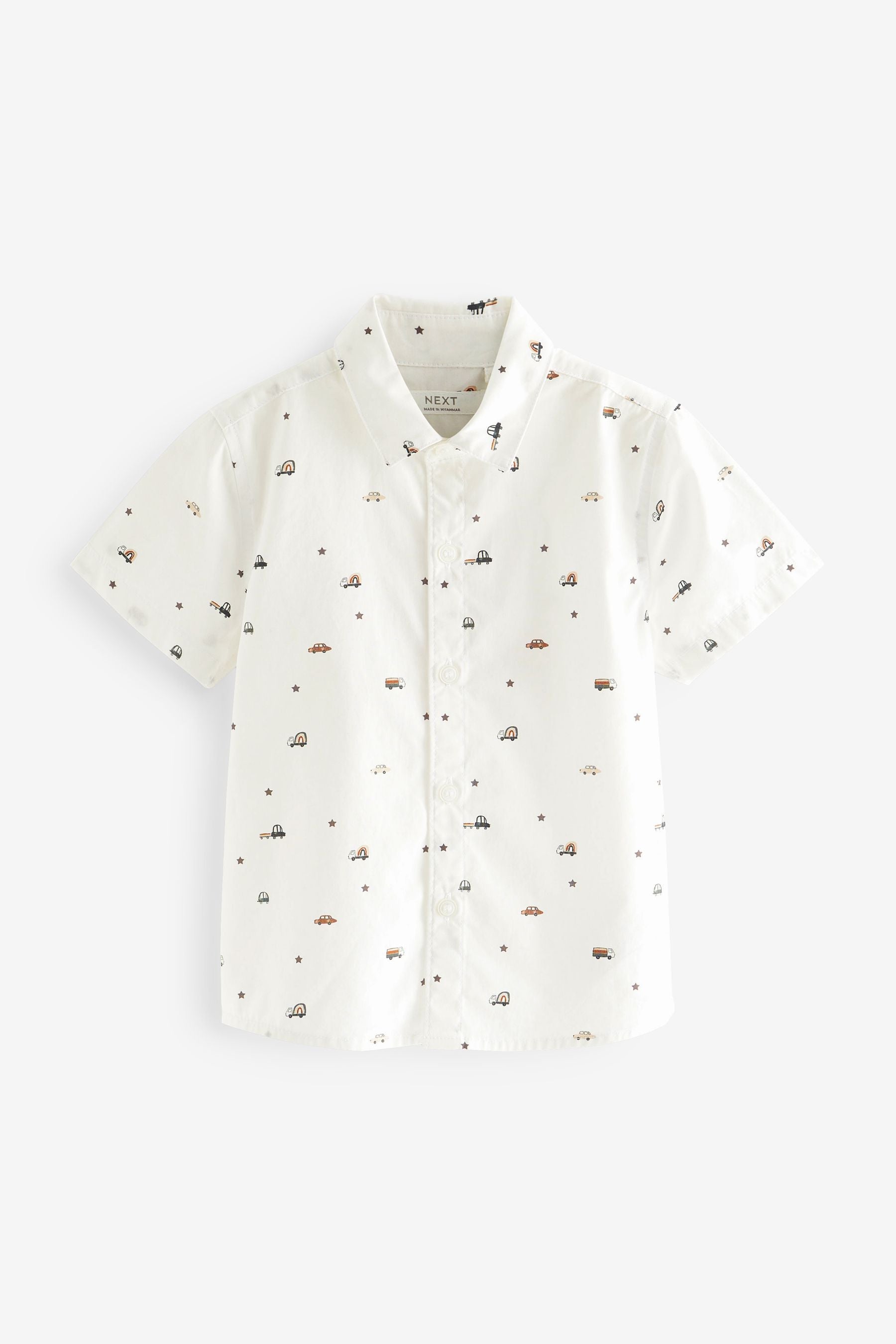 White Smart Printed Shirt with Bowtie (3mths-7yrs)