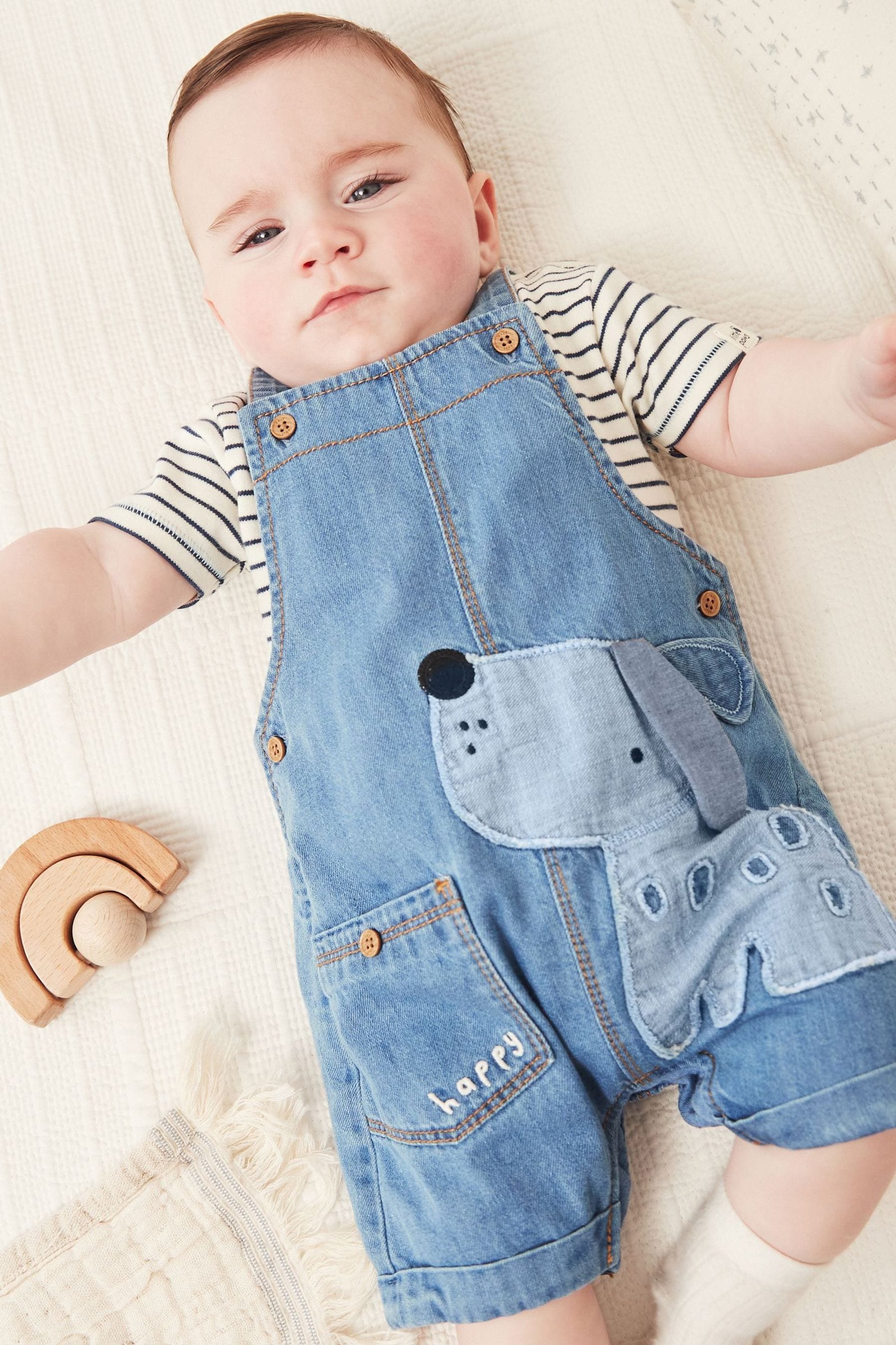 Blue 2 Piece Baby Denim Dungarees And Bodysuit Set (0mths-2yrs)