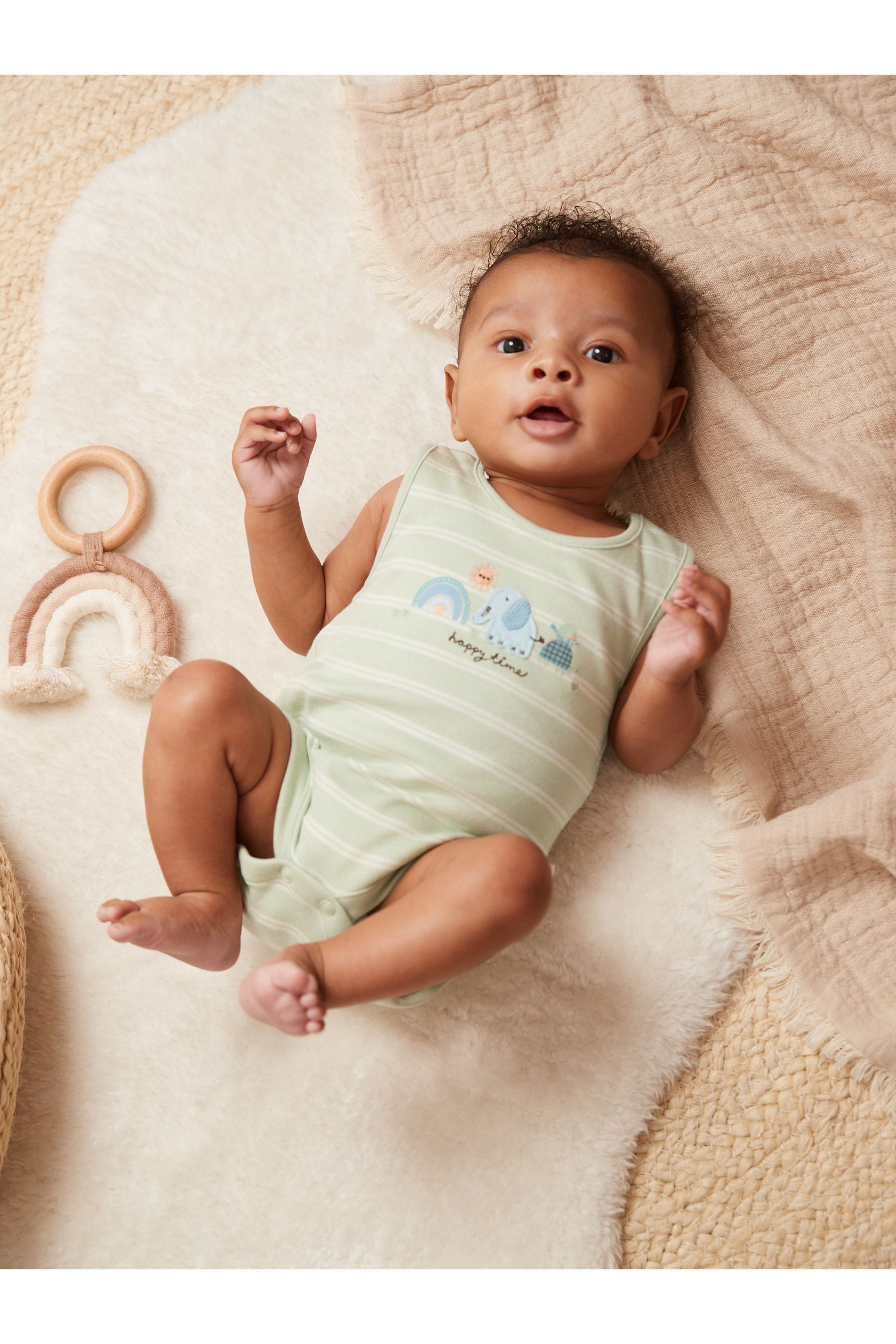 Mint Green Baby Vest Bodysuit  4 Pack