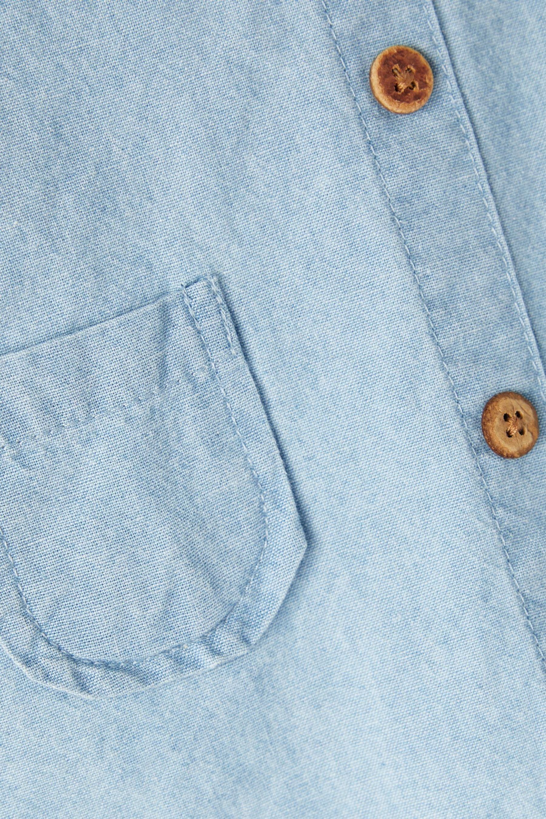 Blue Lil Atelier Blue Denim Button Detail Pinafore Dress