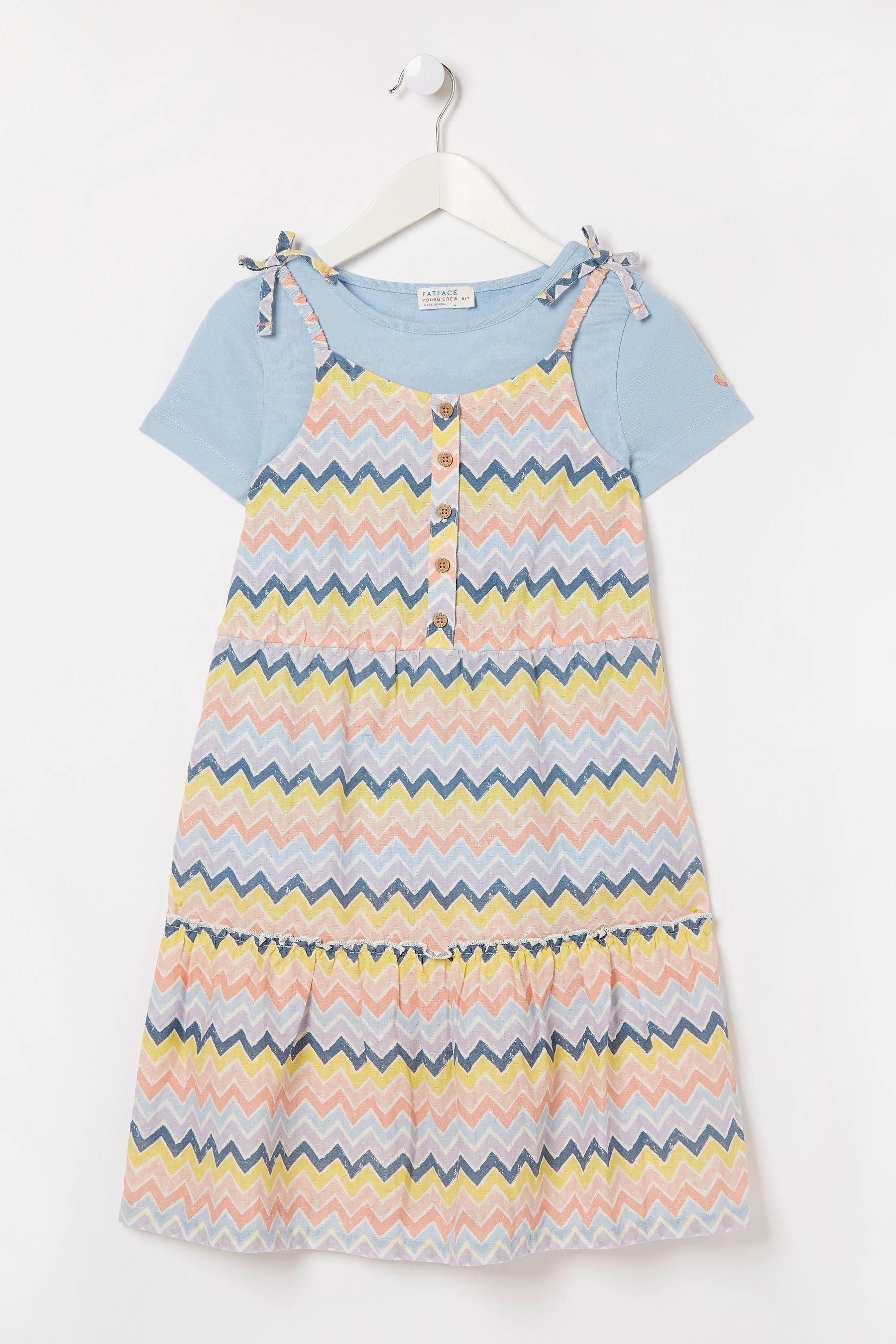 Natural FatFace Natural Hope Zig Zag Print Dress