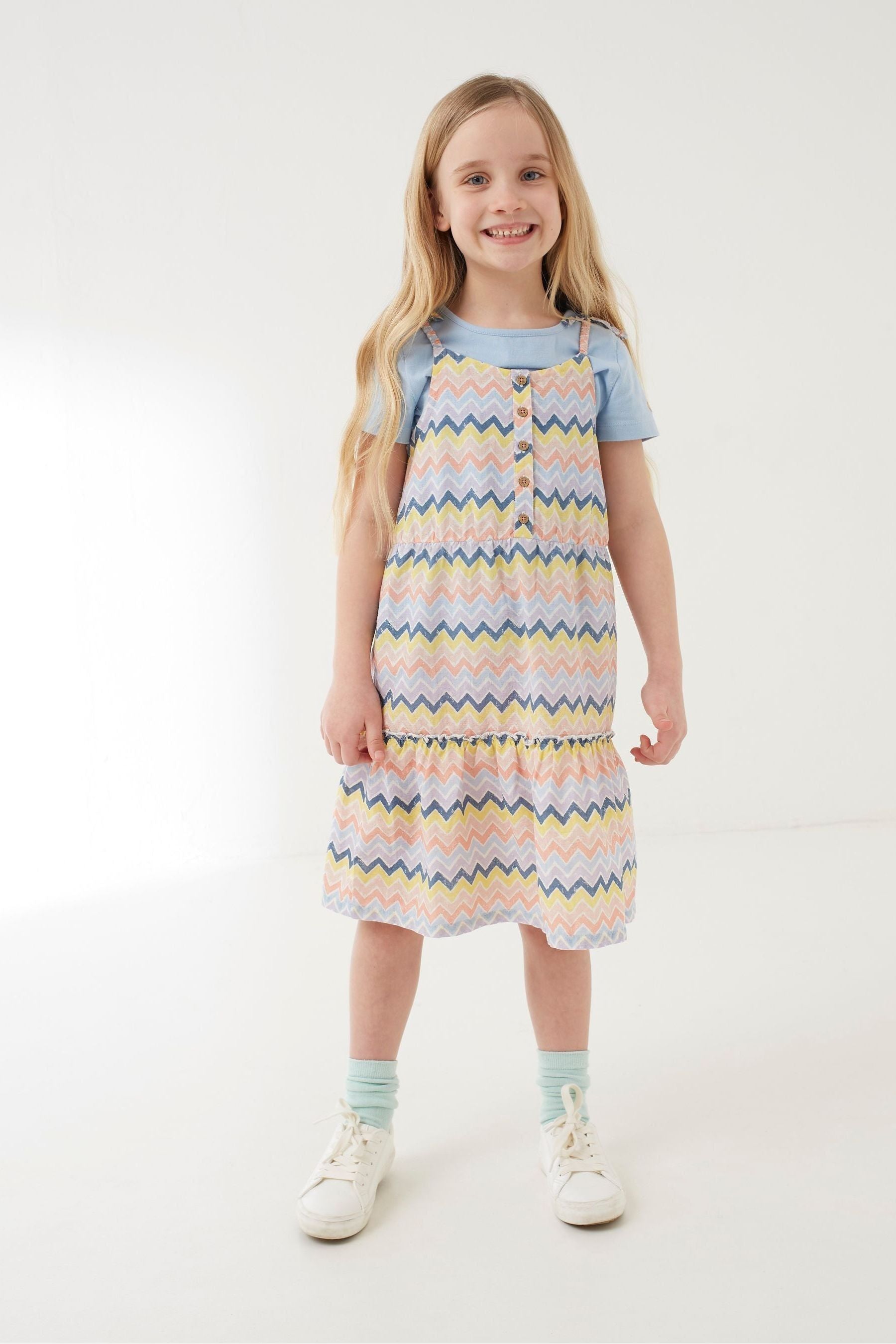 Natural FatFace Natural Hope Zig Zag Print Dress