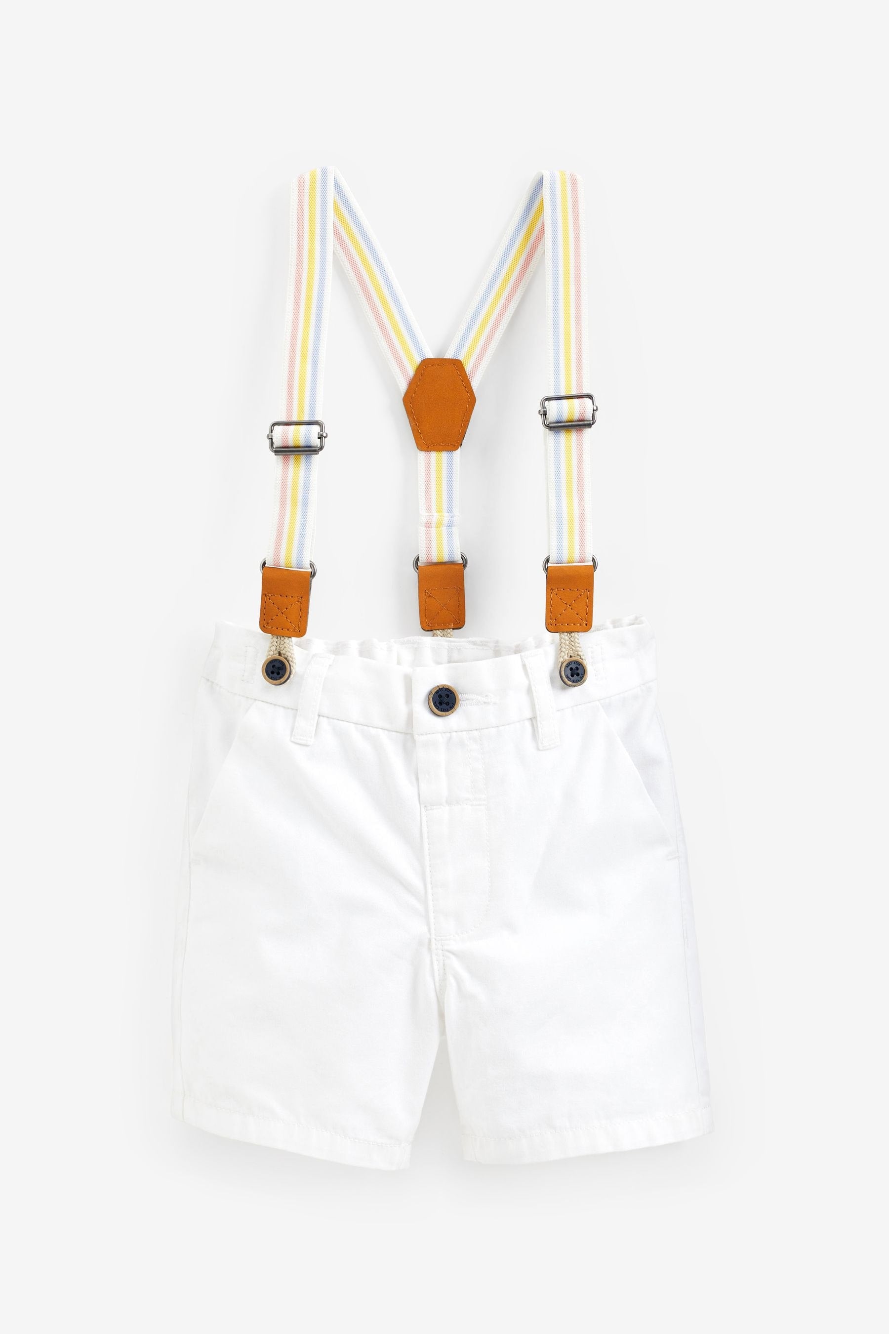 White Chino Shorts with Braces (3mths-7yrs)