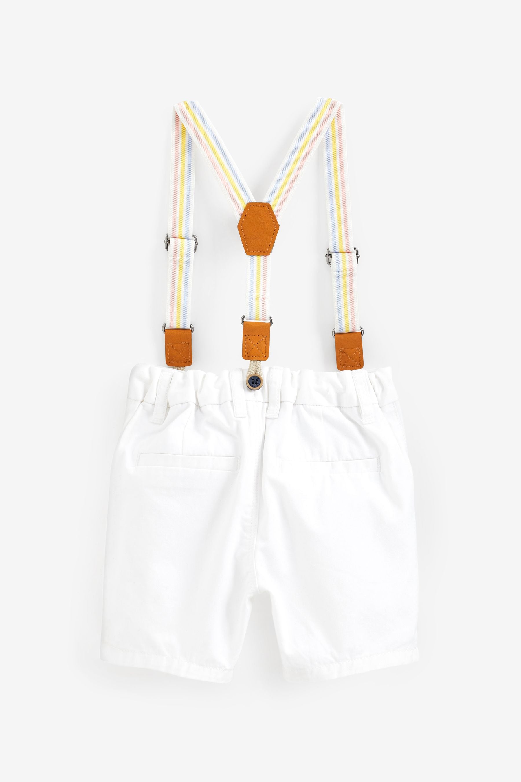 White Chino Shorts with Braces (3mths-7yrs)