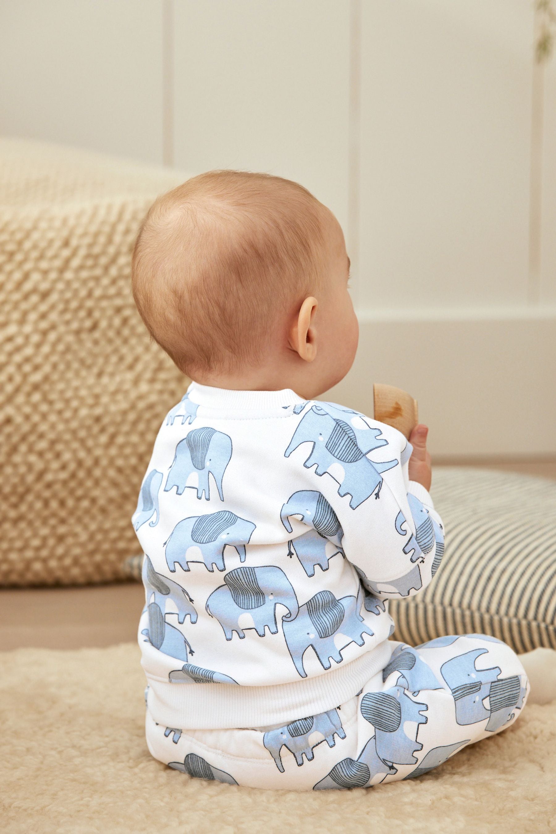 Blue Elephant 2 Piece Baby Sweatshirt And Joggers Set