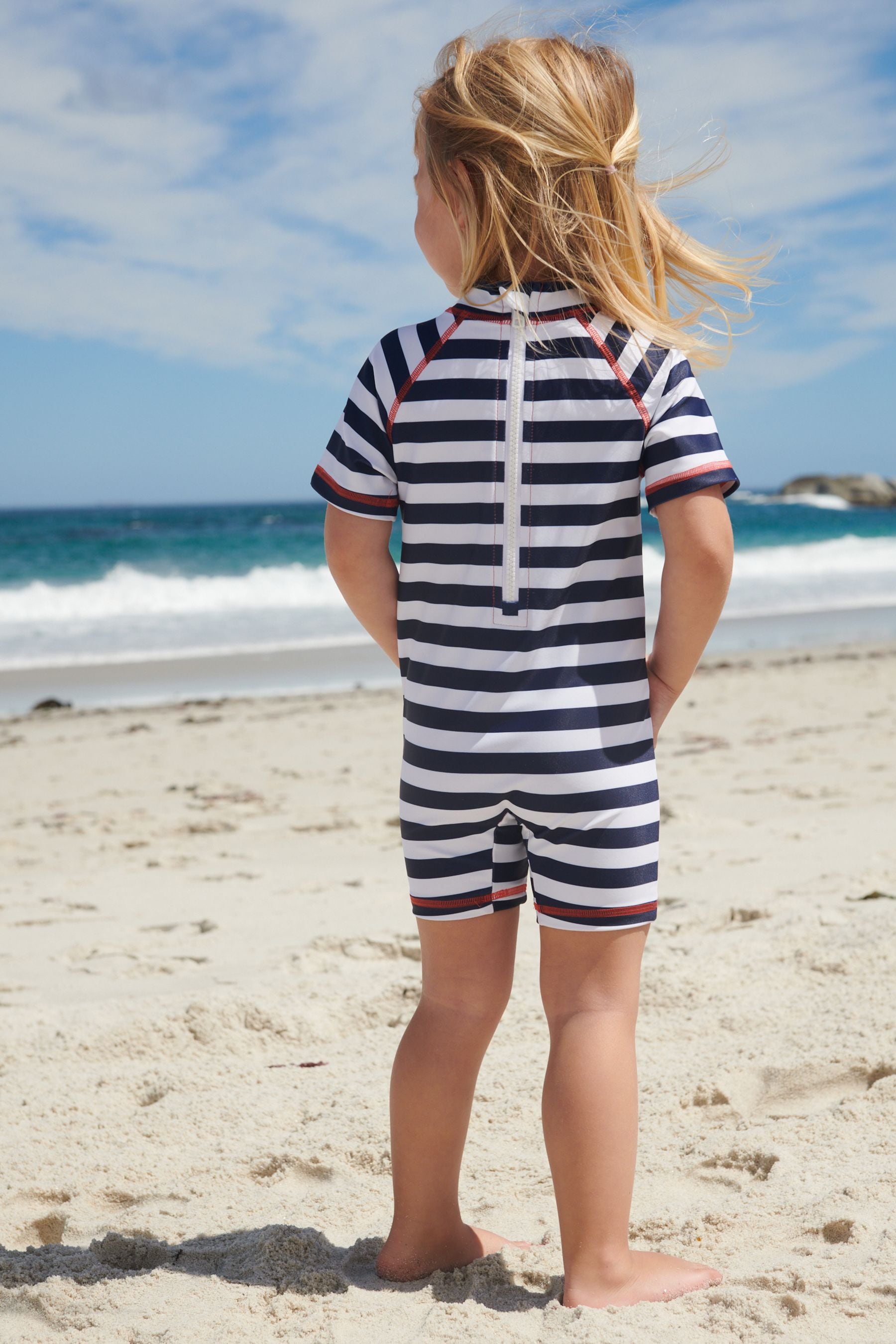 Navy/White Sunsafe Swim Suit (3mths-7yrs)