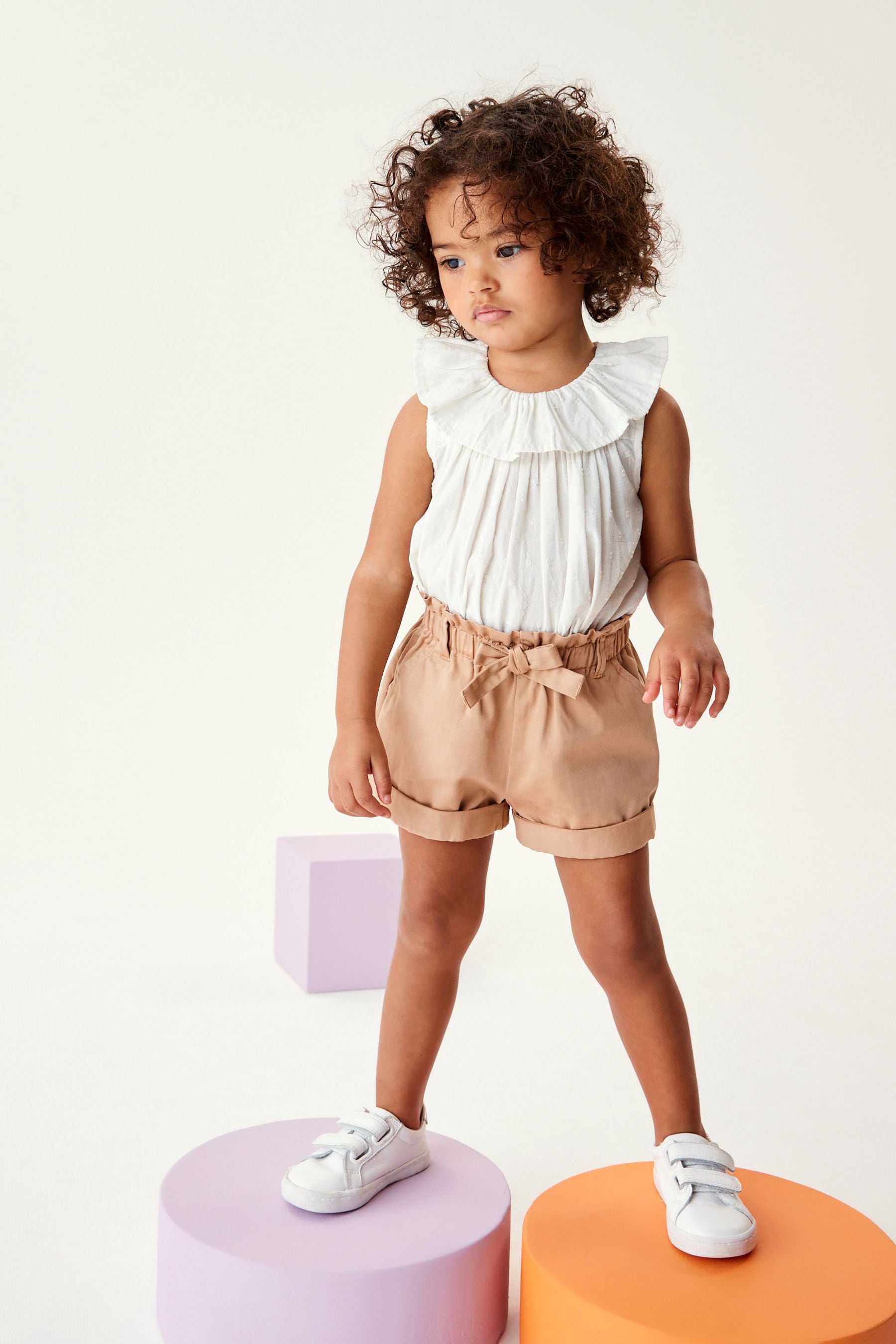 Tan Brown Chino Tie Belt Shorts (3mths-7yrs)