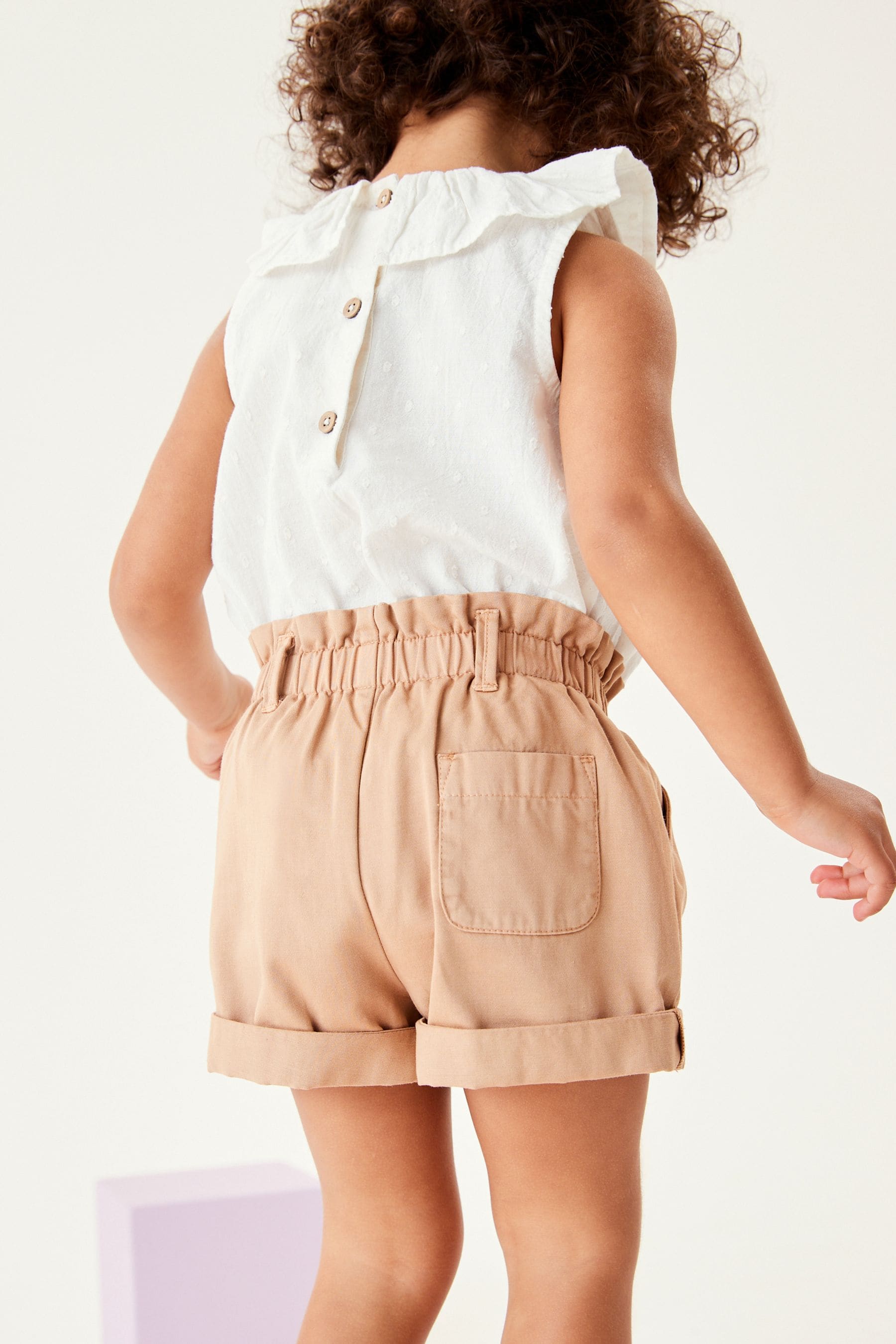 Tan Brown Chino Tie Belt Shorts (3mths-7yrs)