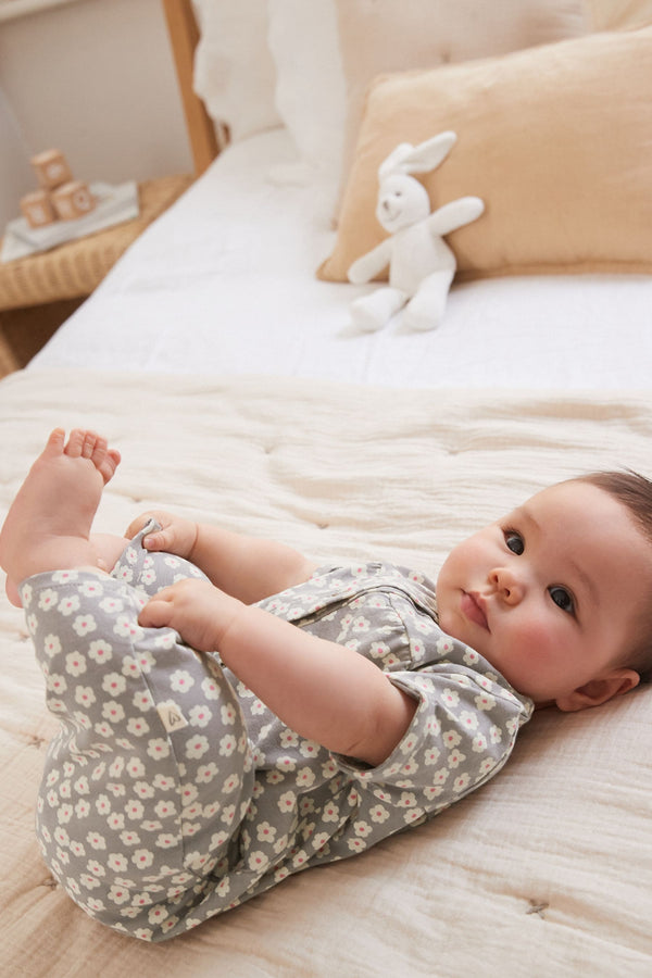 Grey Floral Baby Jersey Jumpsuit (0mths-2yrs)