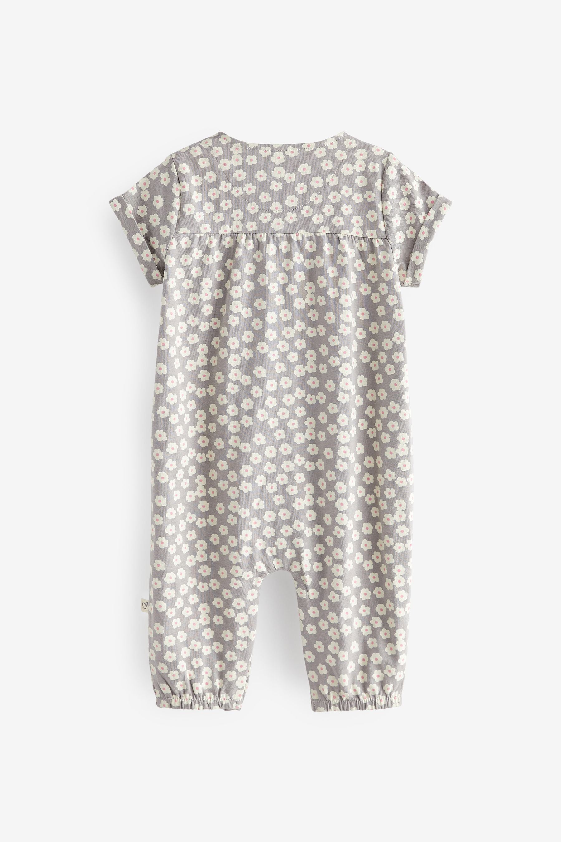 Grey Floral Baby Jersey Jumpsuit (0mths-2yrs)