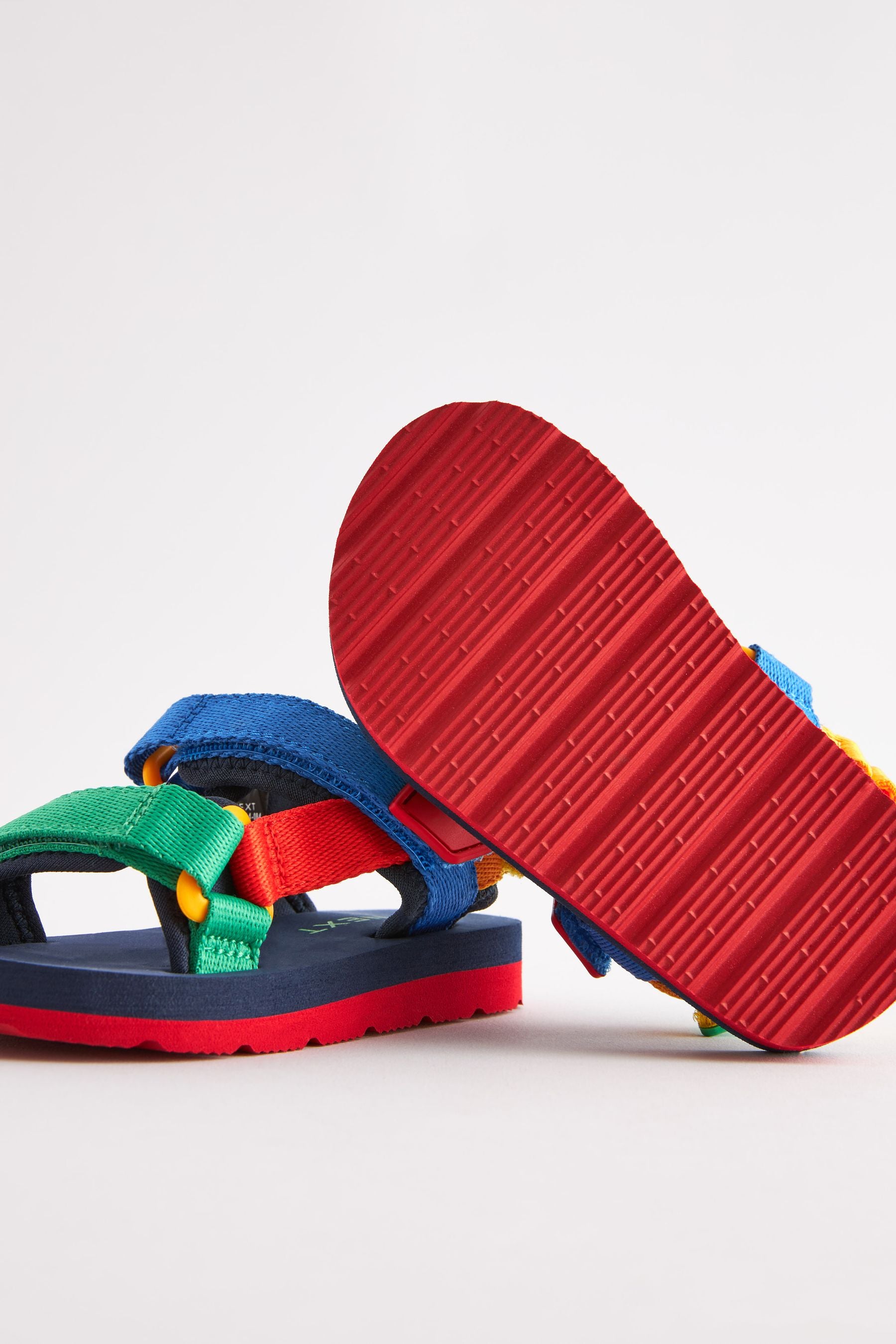 Bright Colourblock Touch Fastening Adjustable Strap Tape Trekker Sandals