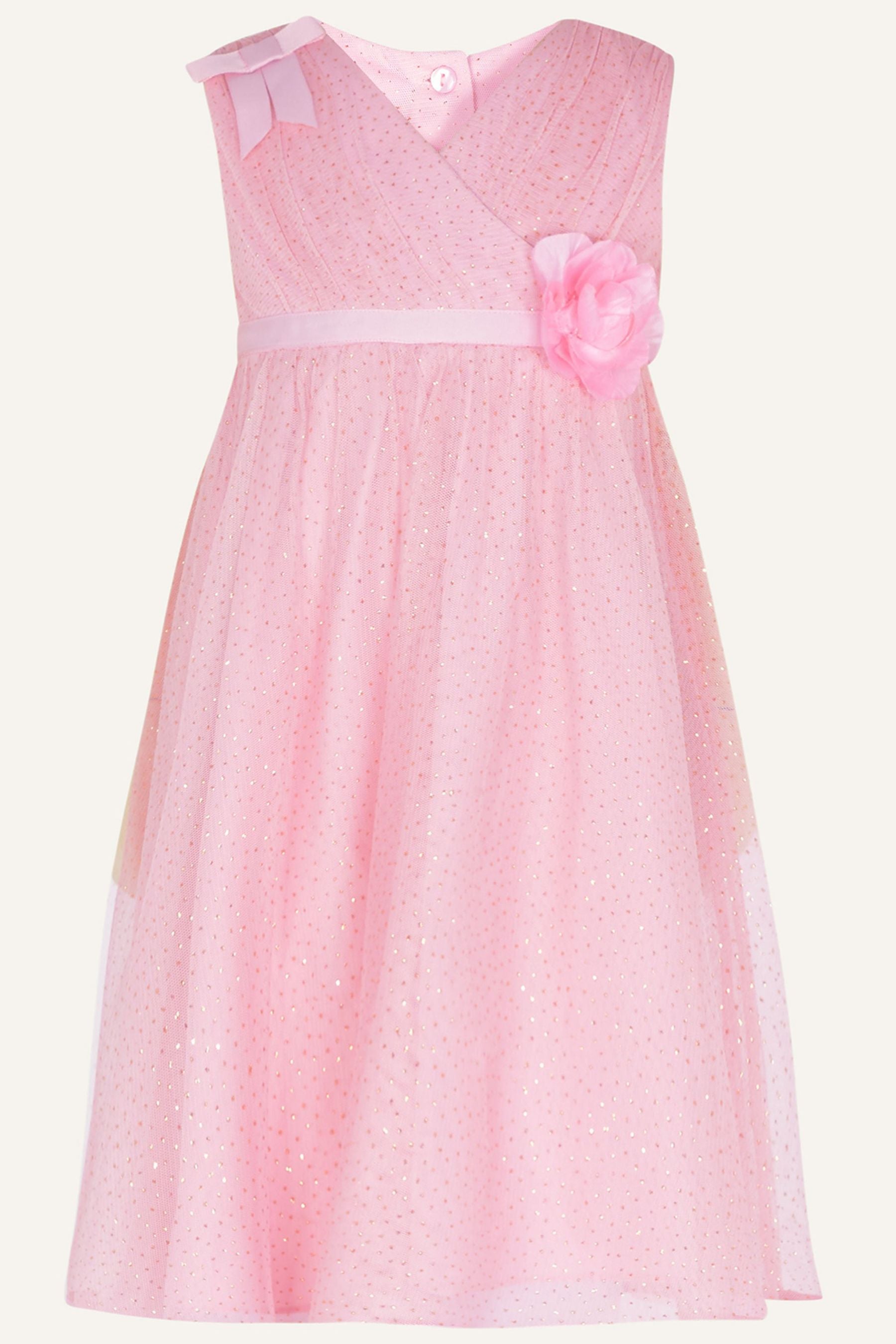 Pink Monsoon Baby Pink Glitter Wrap Dress