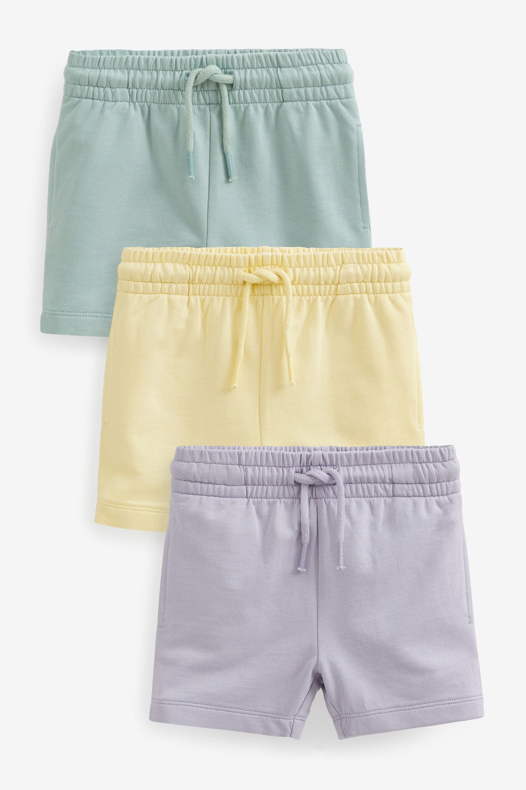 Blue/Yellow/Lilac Pastel Jersey Shorts 3 Pack (3mths-7yrs)