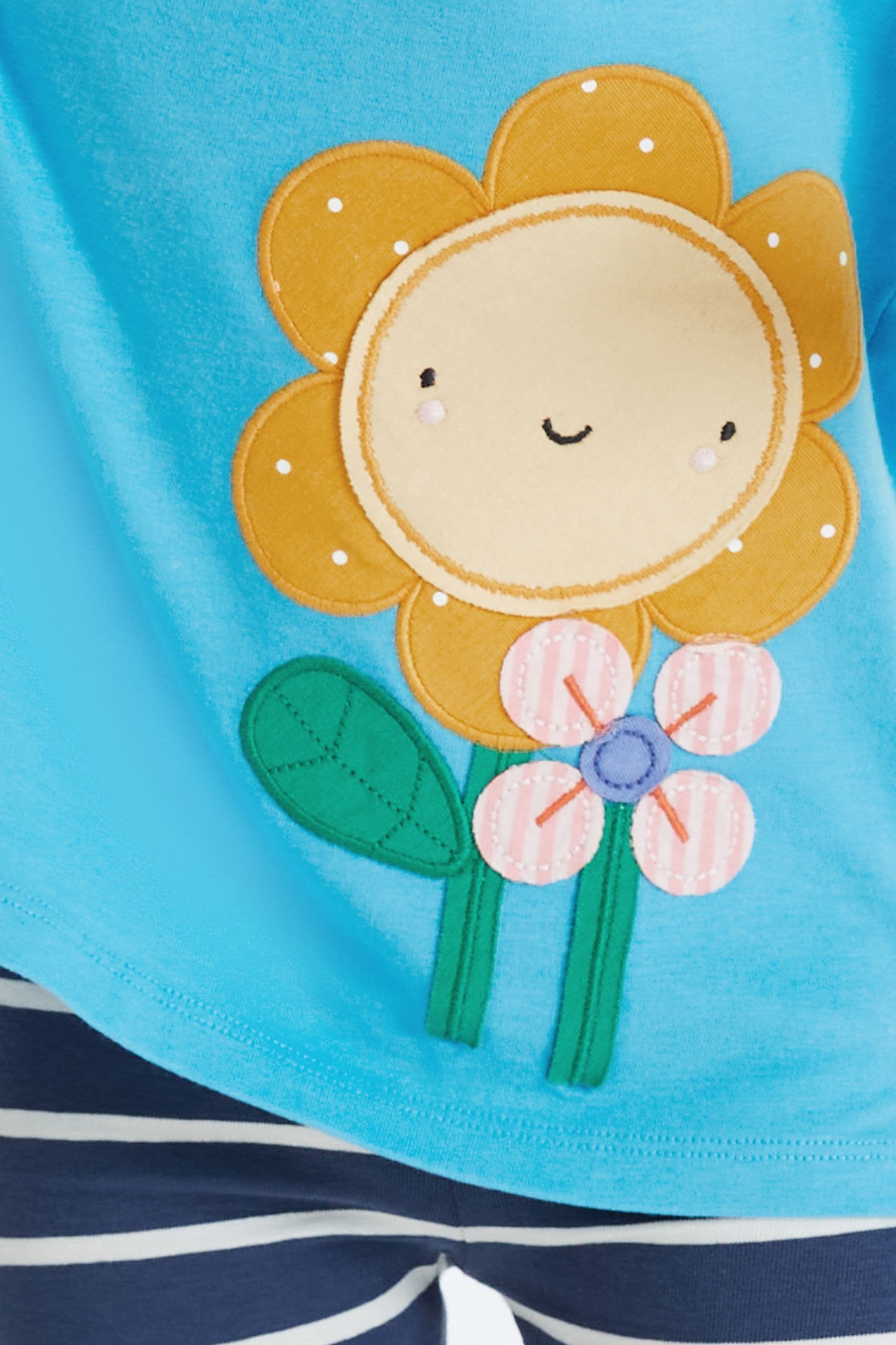 Blue Flower Oversized T-Shirt And Leggings Set (3mths-7yrs)