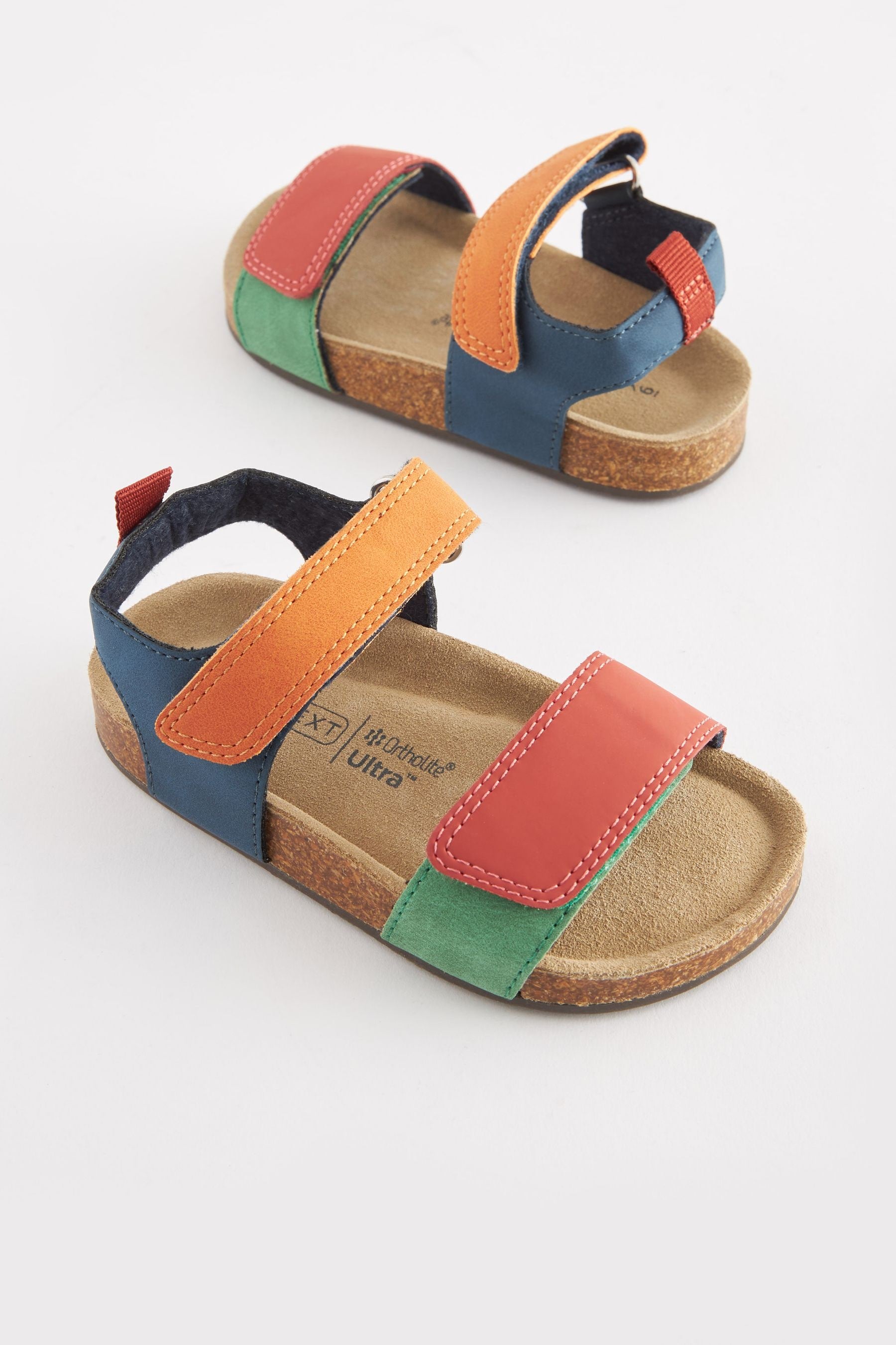 Multi Bright Colourblock Corkbed Comfort Sandals