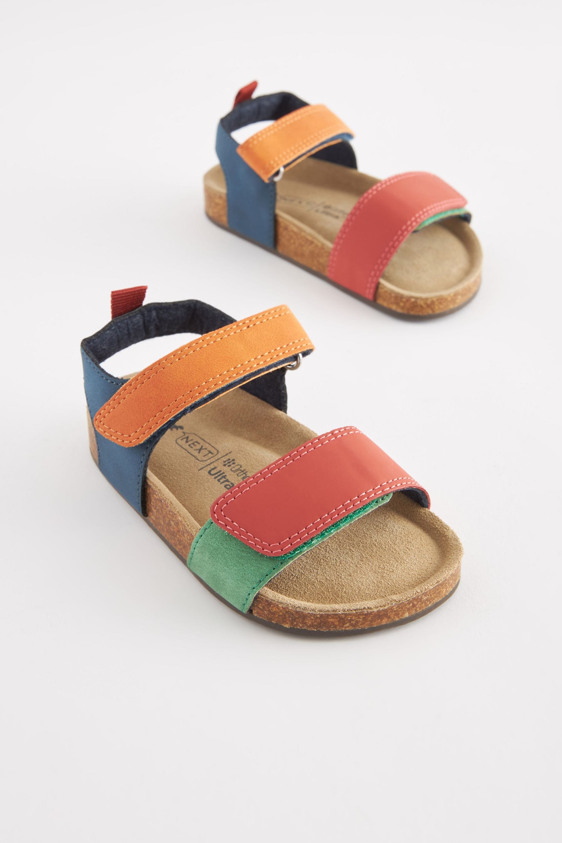 Multi Bright Colourblock Corkbed Comfort Sandals