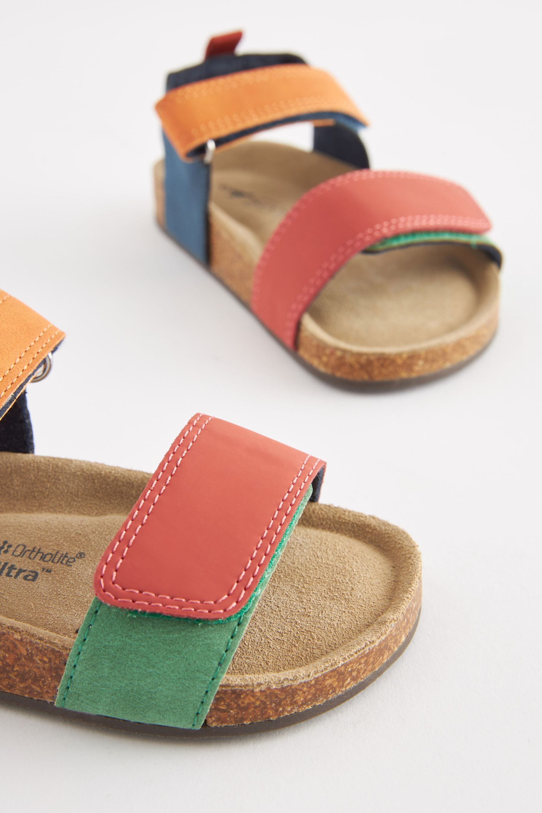 Multi Bright Colourblock Corkbed Comfort Sandals