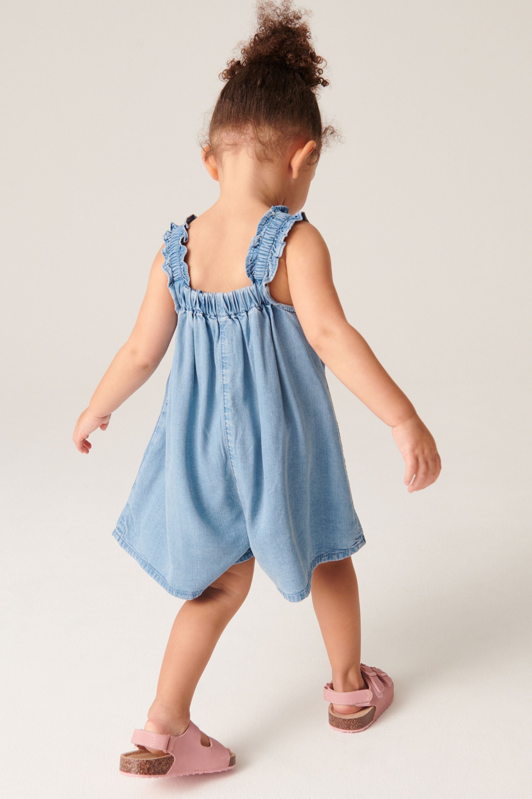 Denim Embroidered Playsuit (3mths-7yrs)