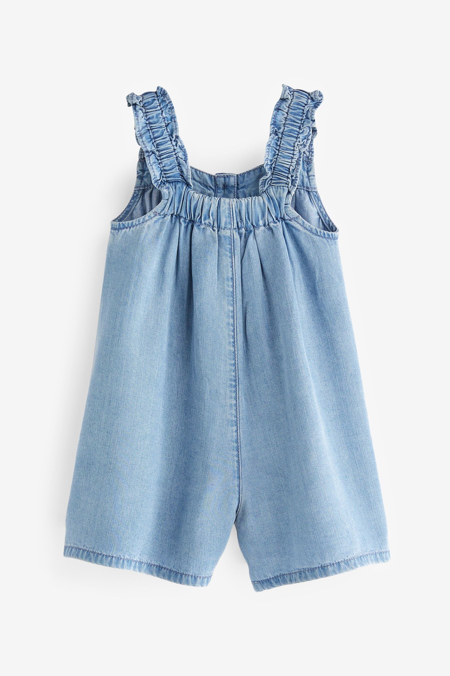 Denim Embroidered Playsuit (3mths-7yrs)