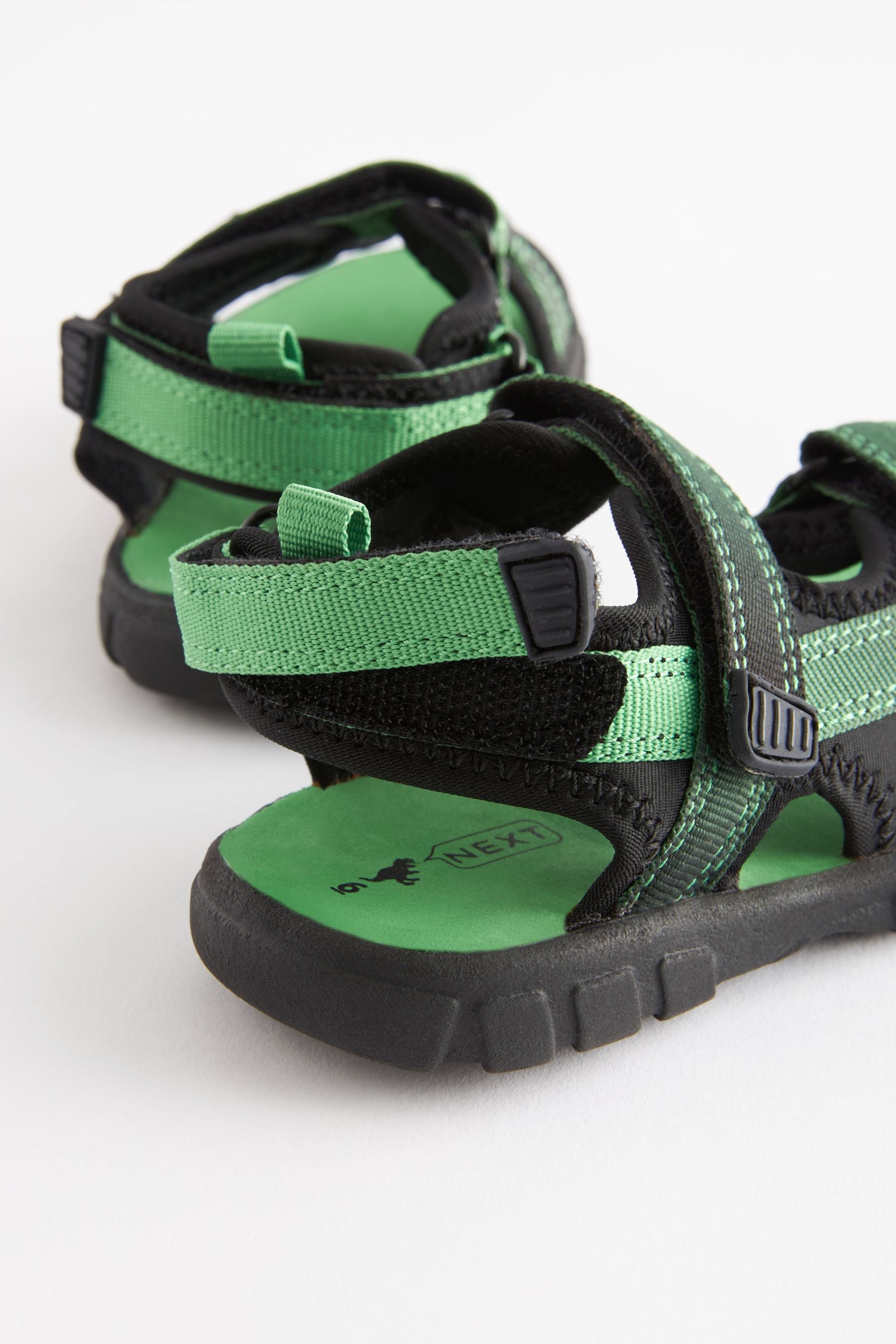 Green/Black Lightweight Touch Fastening Adjustable Strap Trekker Sandals