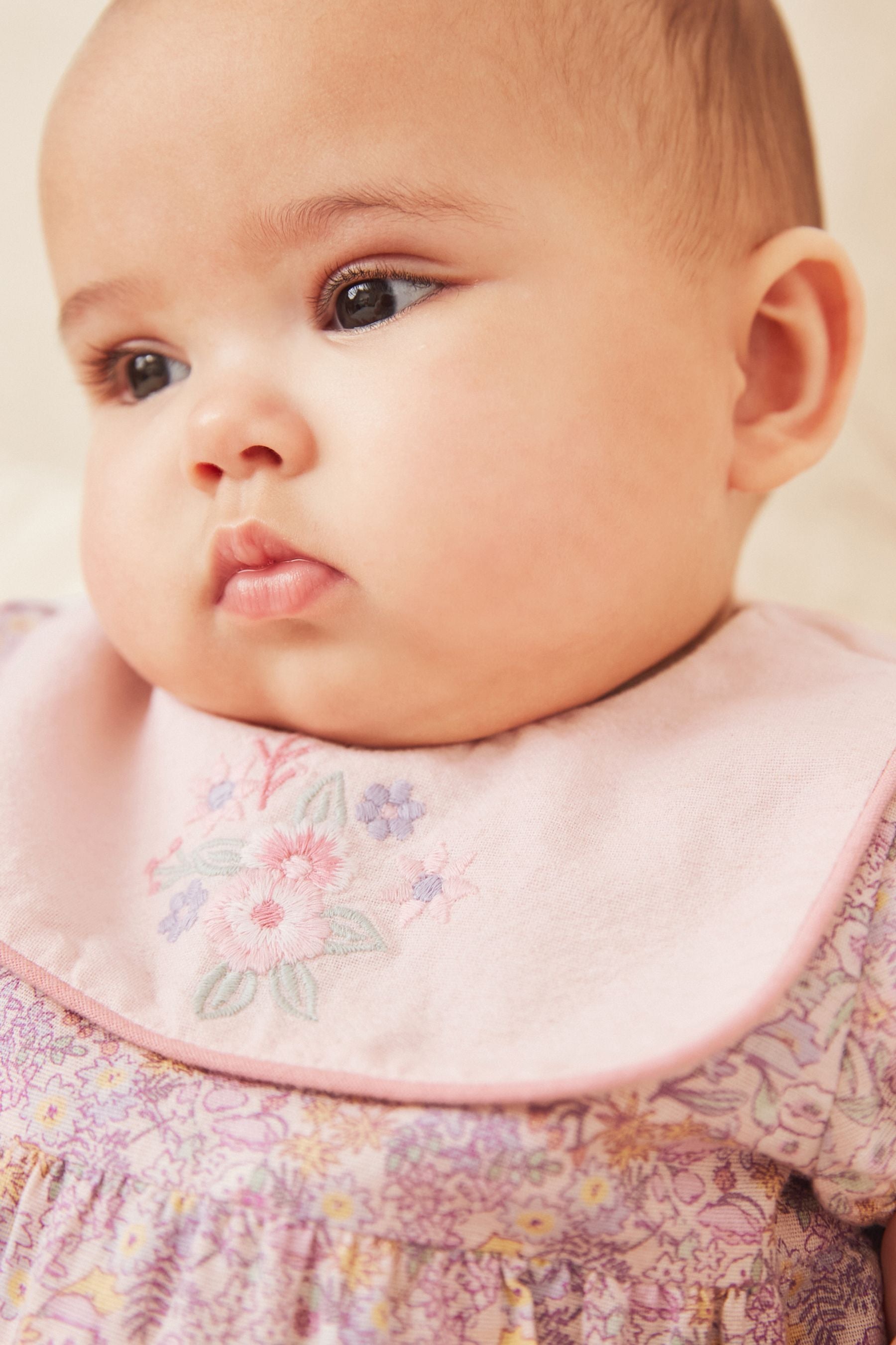 Pale Pink Floral Baby Playsuit (0mths-2yrs)