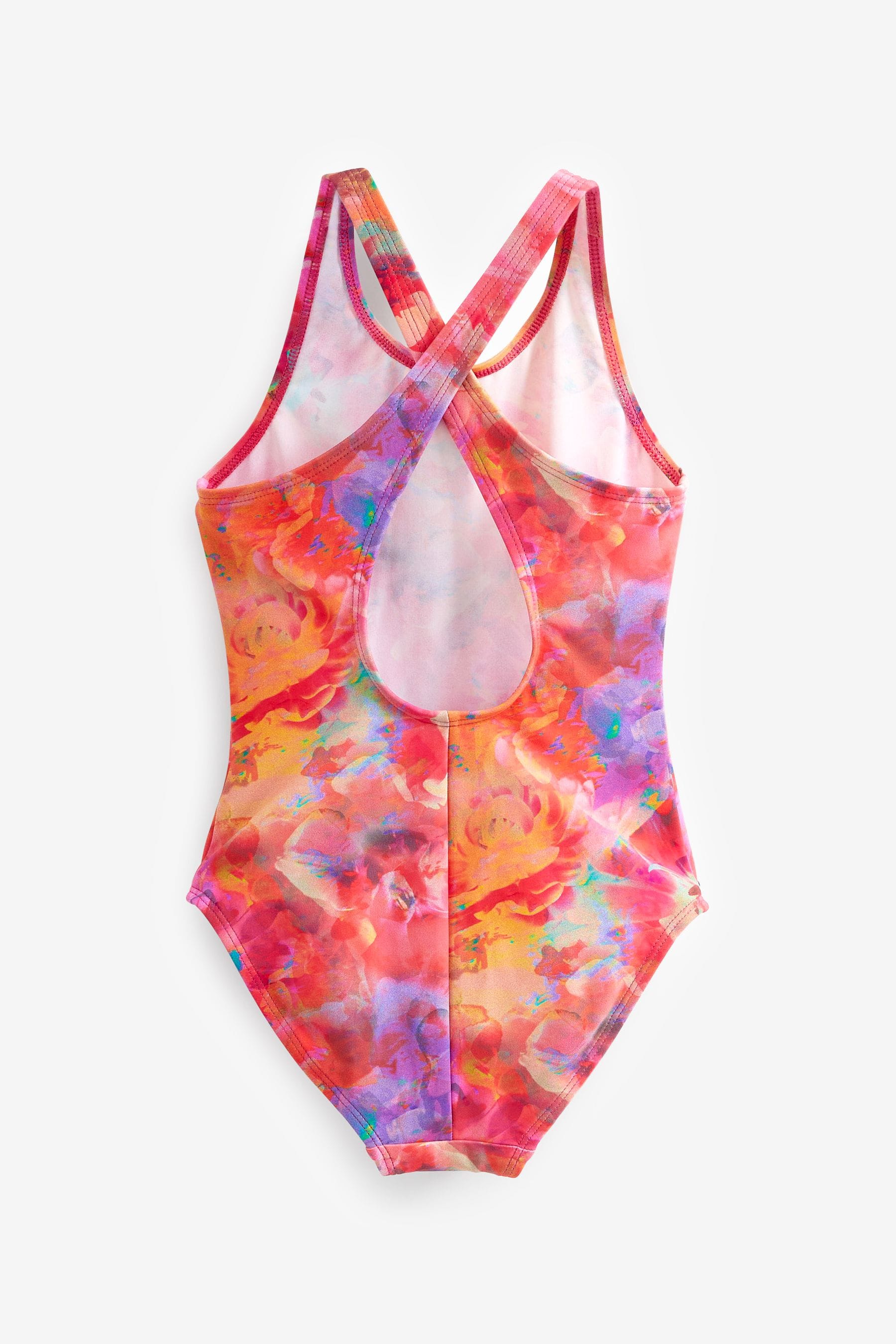 Pink Sports Cross-Back Swimsuit (3-16yrs)