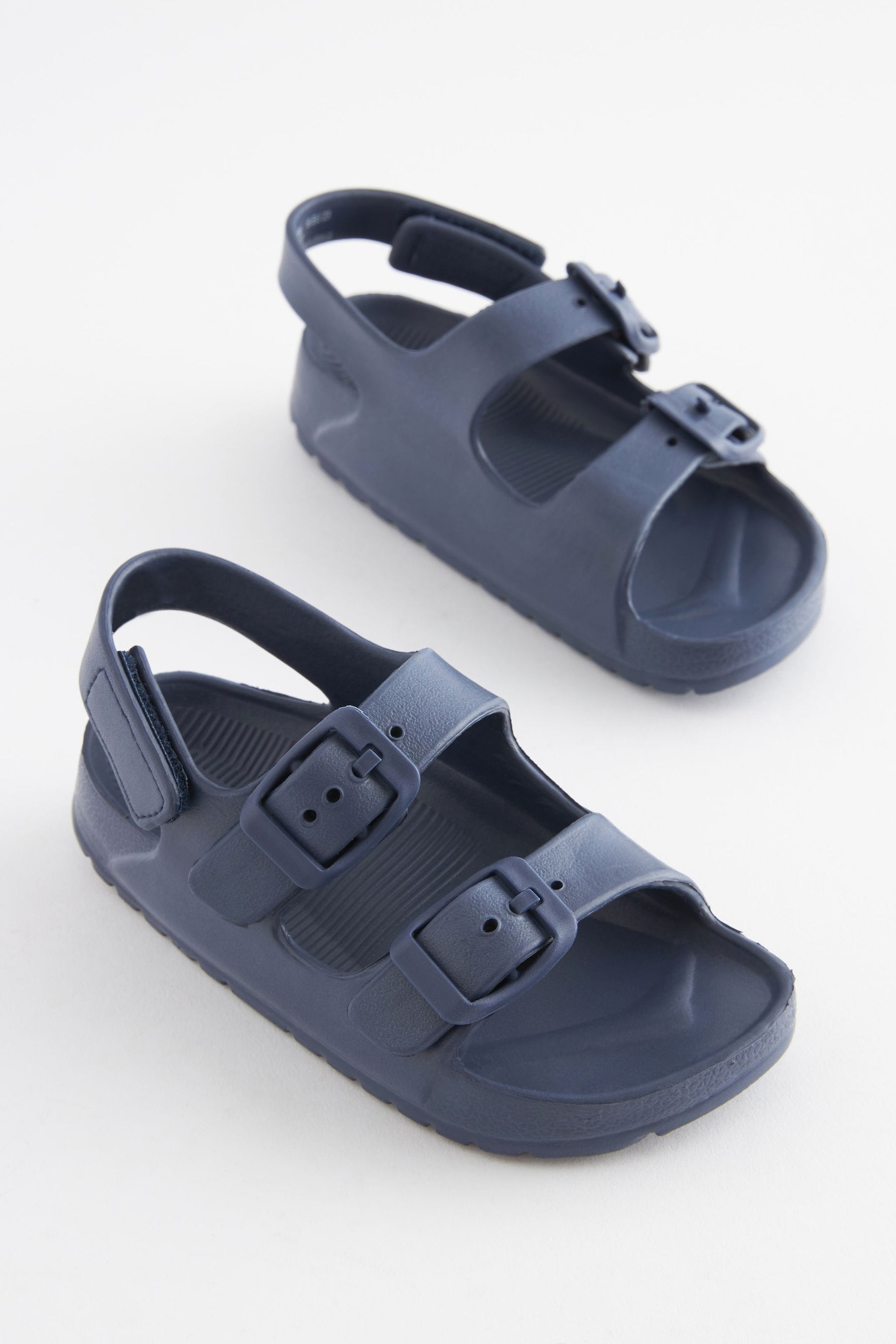 Navy Blue Double Buckle Ankle Strap EVA Sandals