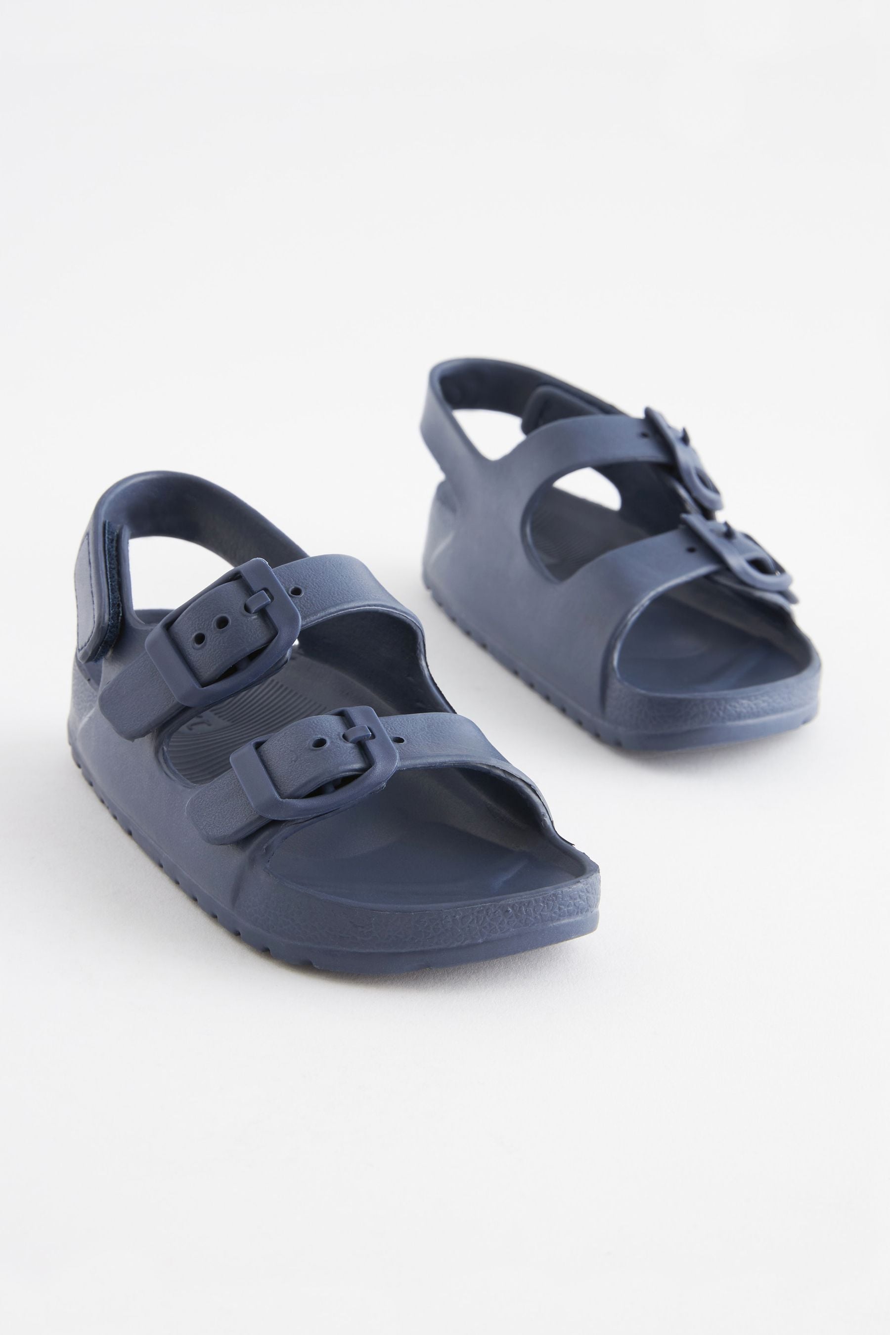 Navy Blue Double Buckle Ankle Strap EVA Sandals