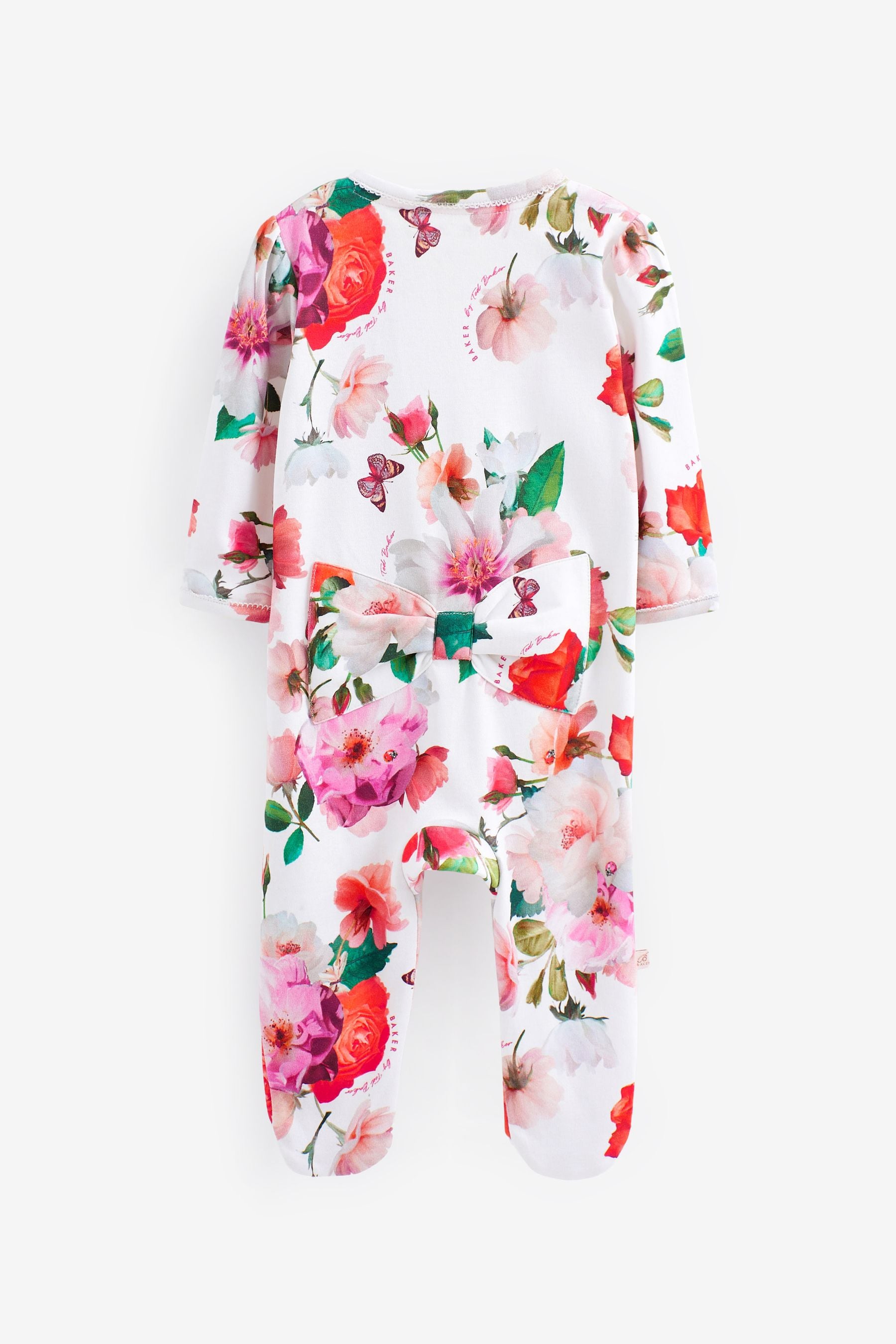 White Baker by Ted Baker White Floral Sleepsuit and Headband Set