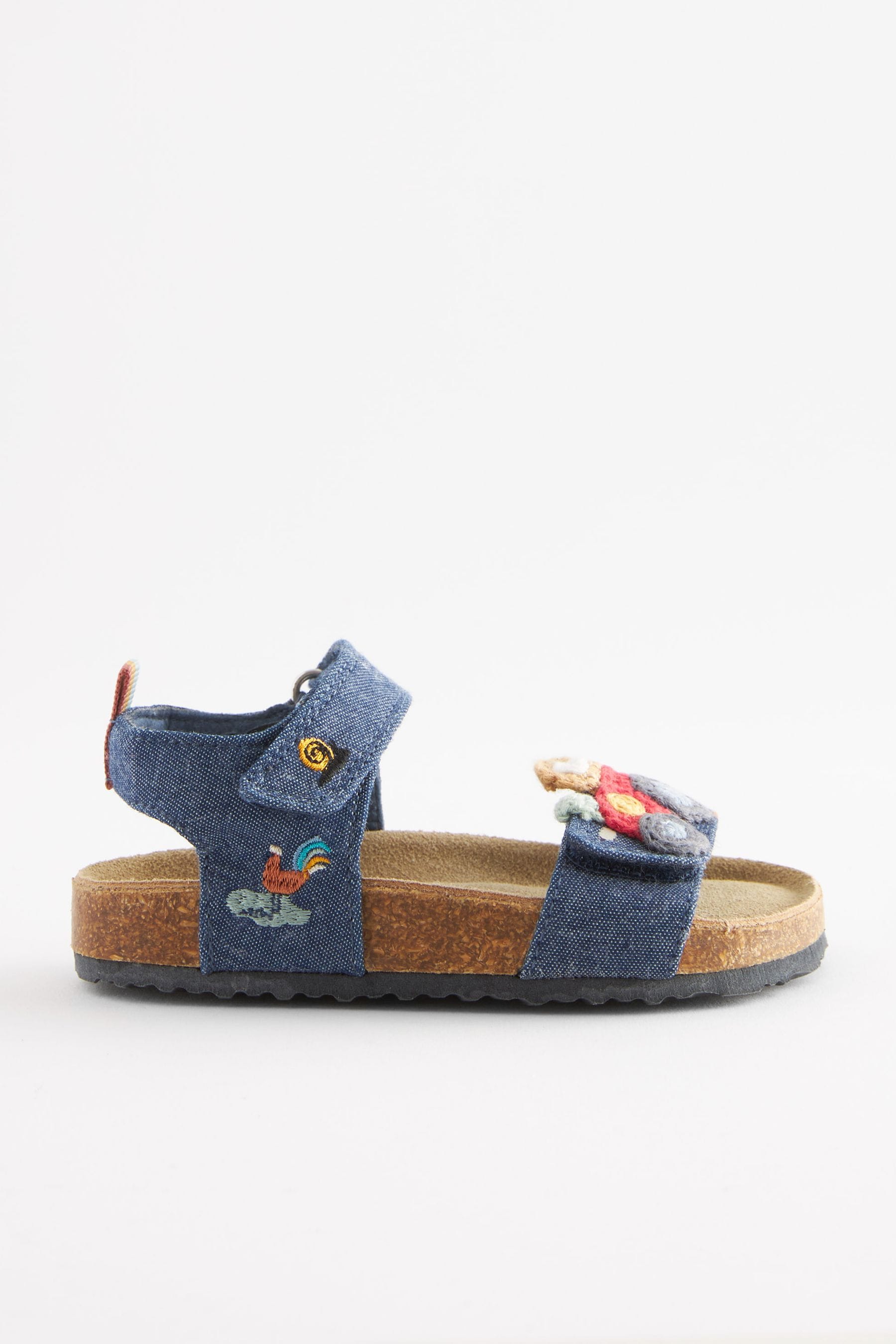 Denim Tractor Crochet Corkbed Comfort Sandals