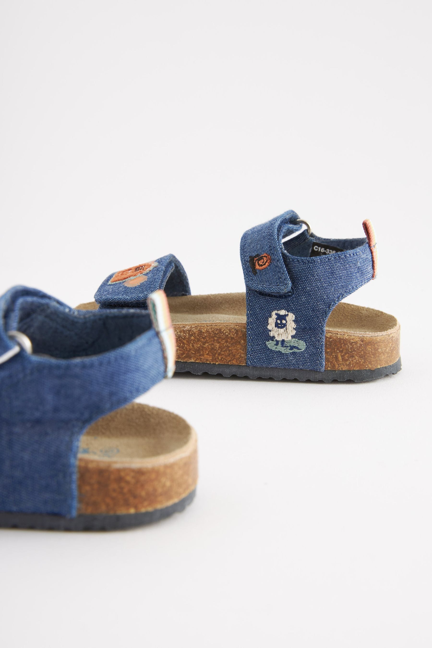 Denim Tractor Crochet Corkbed Comfort Sandals