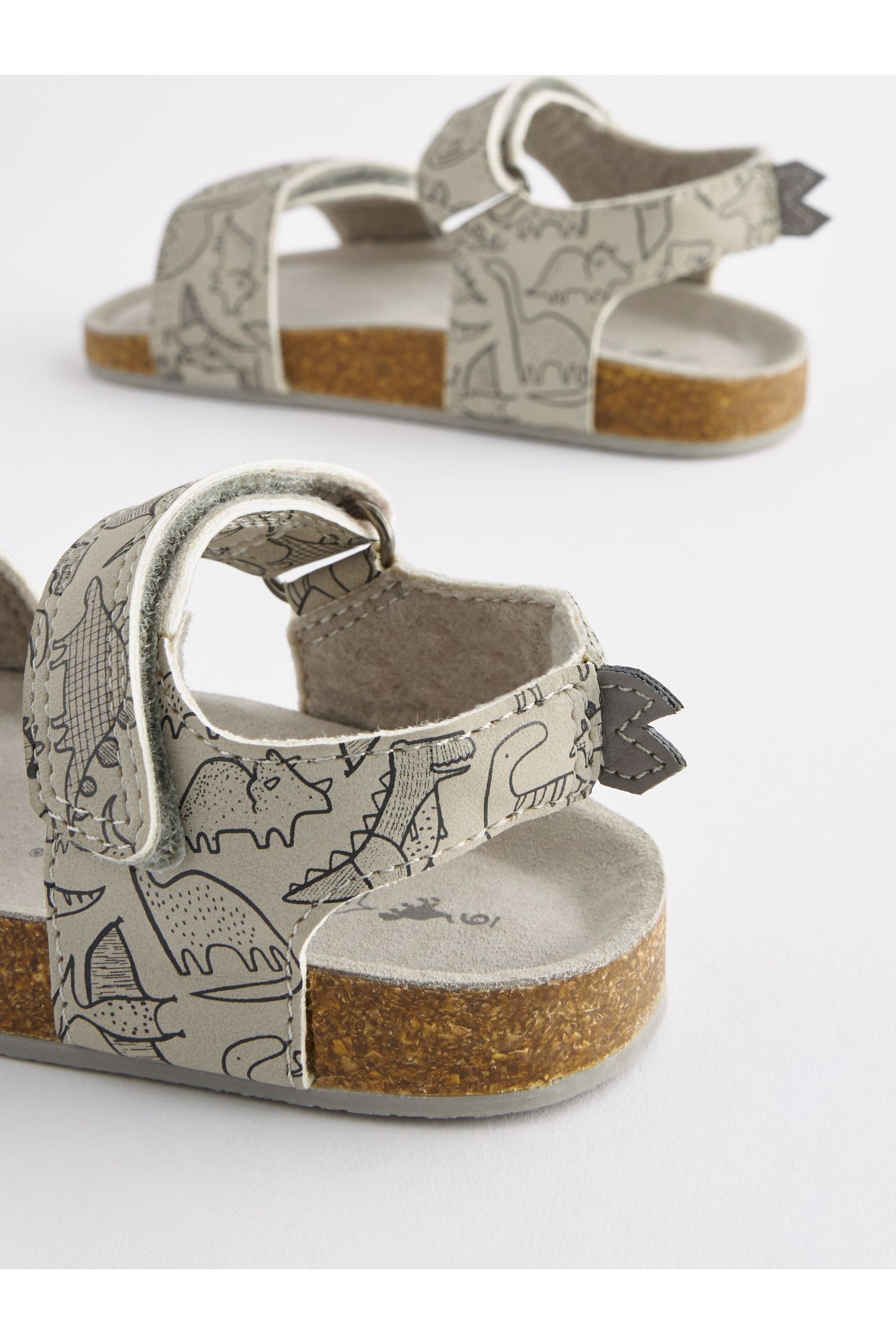 Grey Dinosaur Corkbed Comfort Sandals