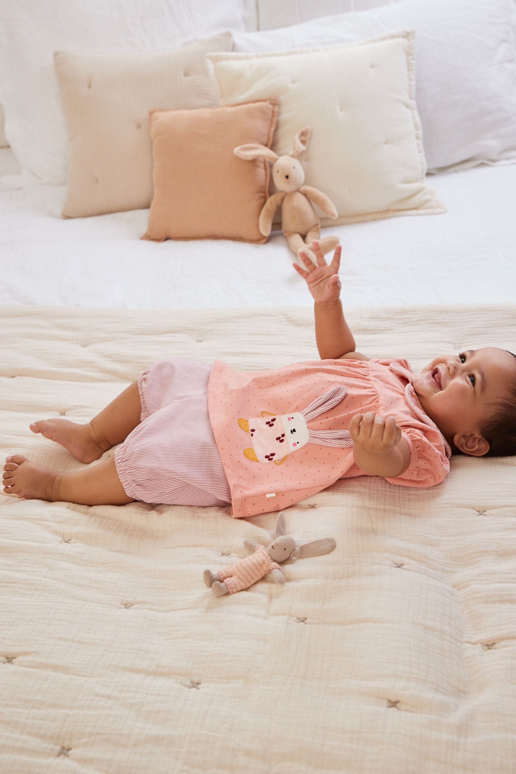 Pink 2 Piece Baby T-Shirt And Shorts Set