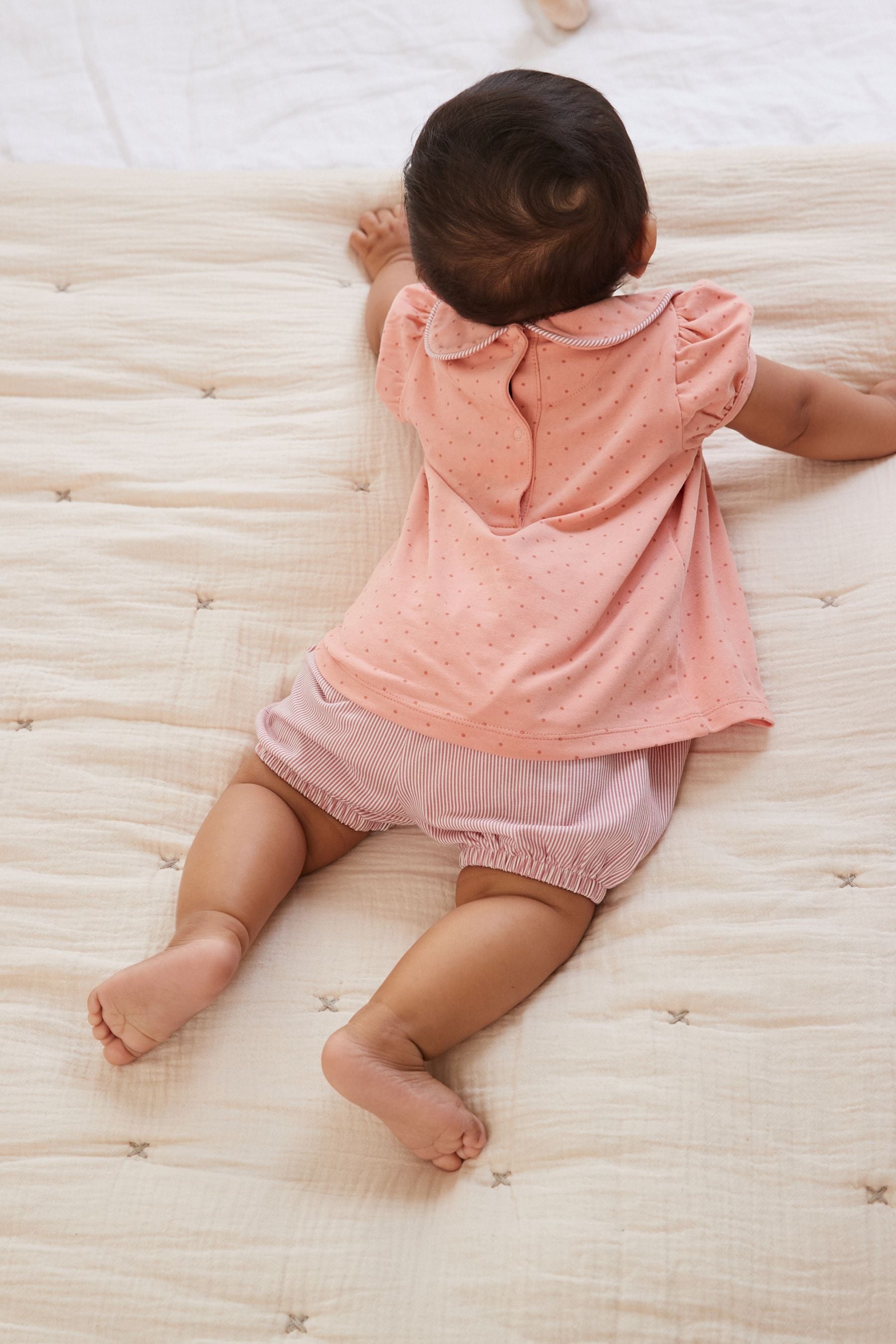 Pink 2 Piece Baby T-Shirt And Shorts Set