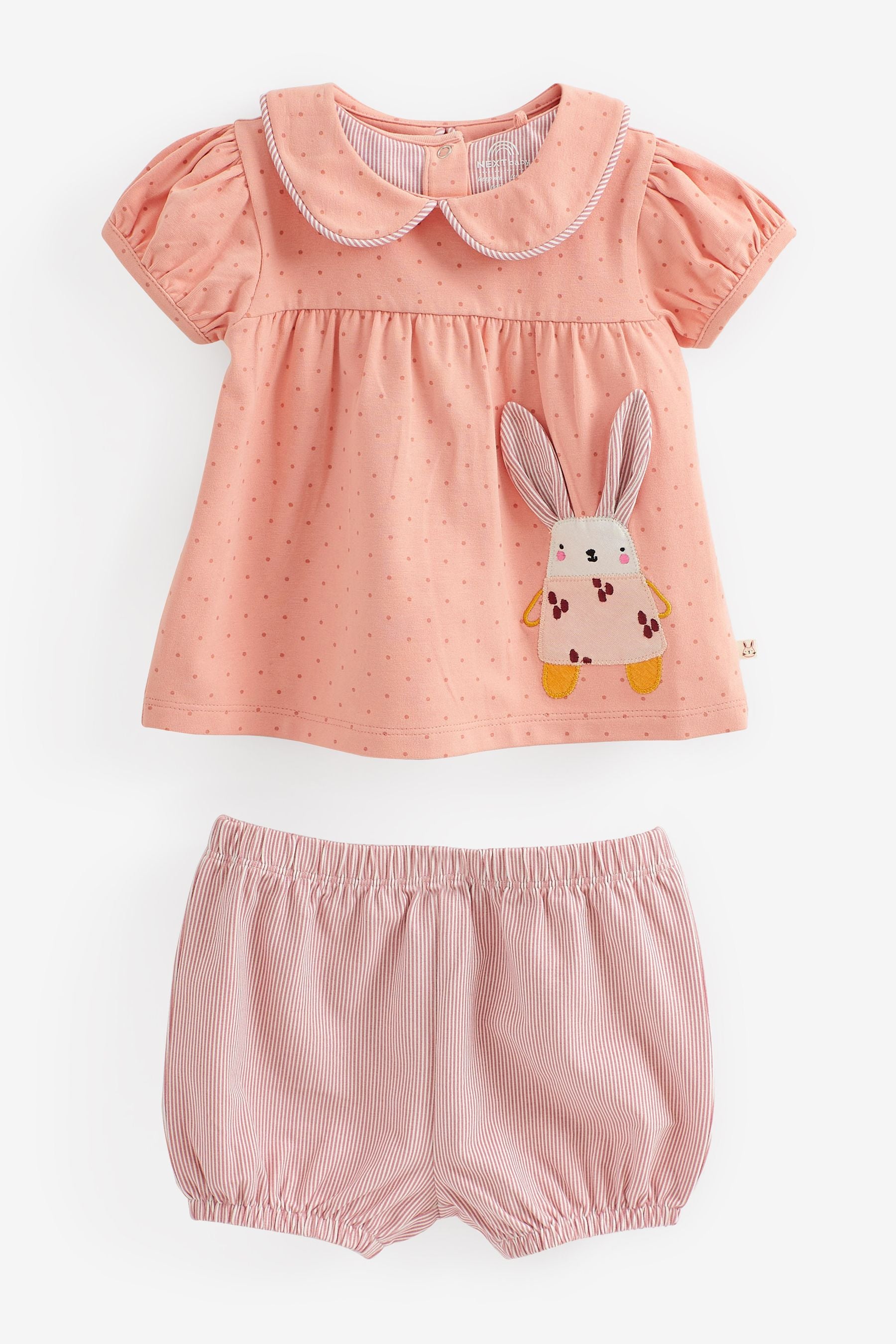 Pink 2 Piece Baby T-Shirt And Shorts Set