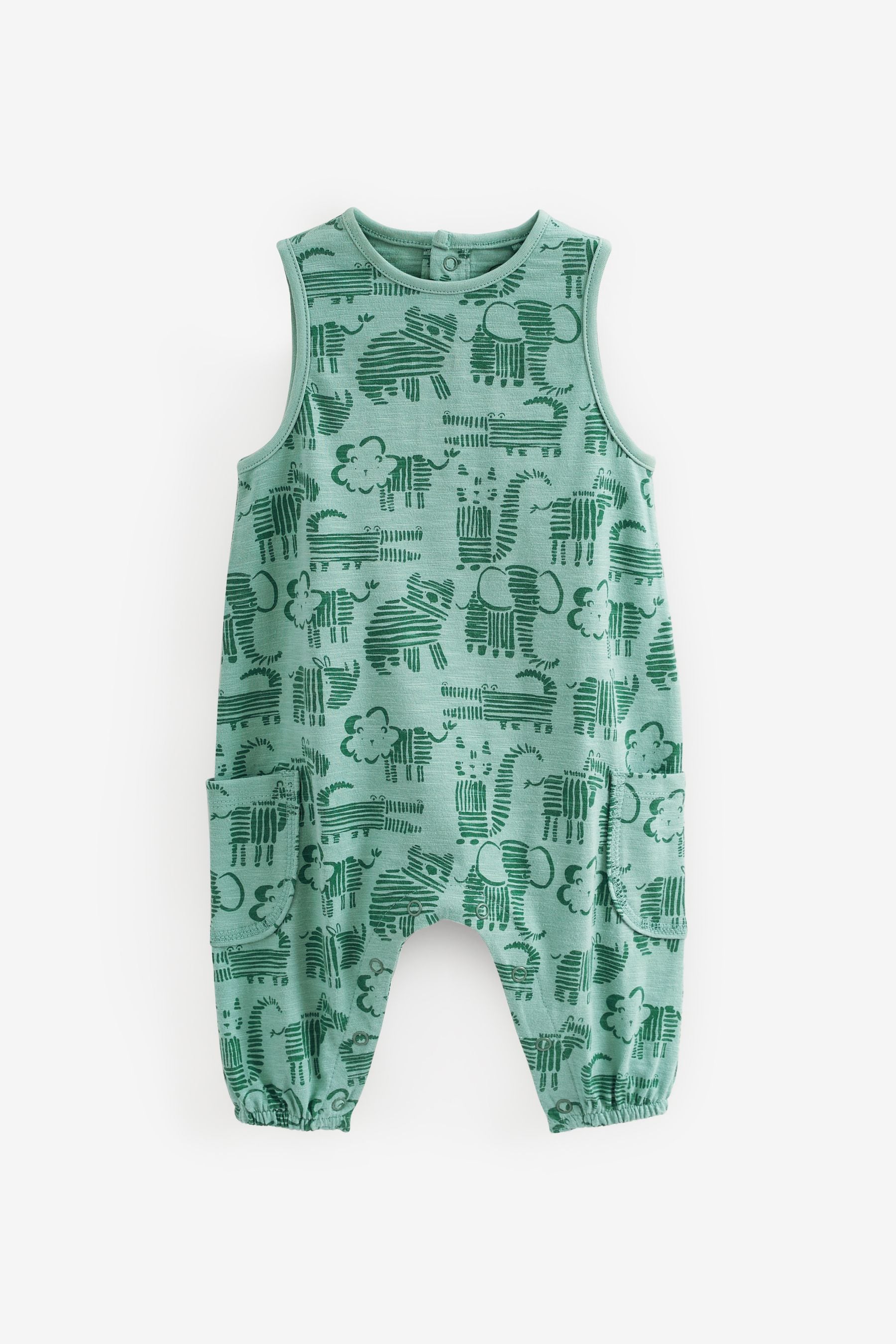 Green Character Oversized Jersey Baby Jumpsuit (0mths-2yrs)