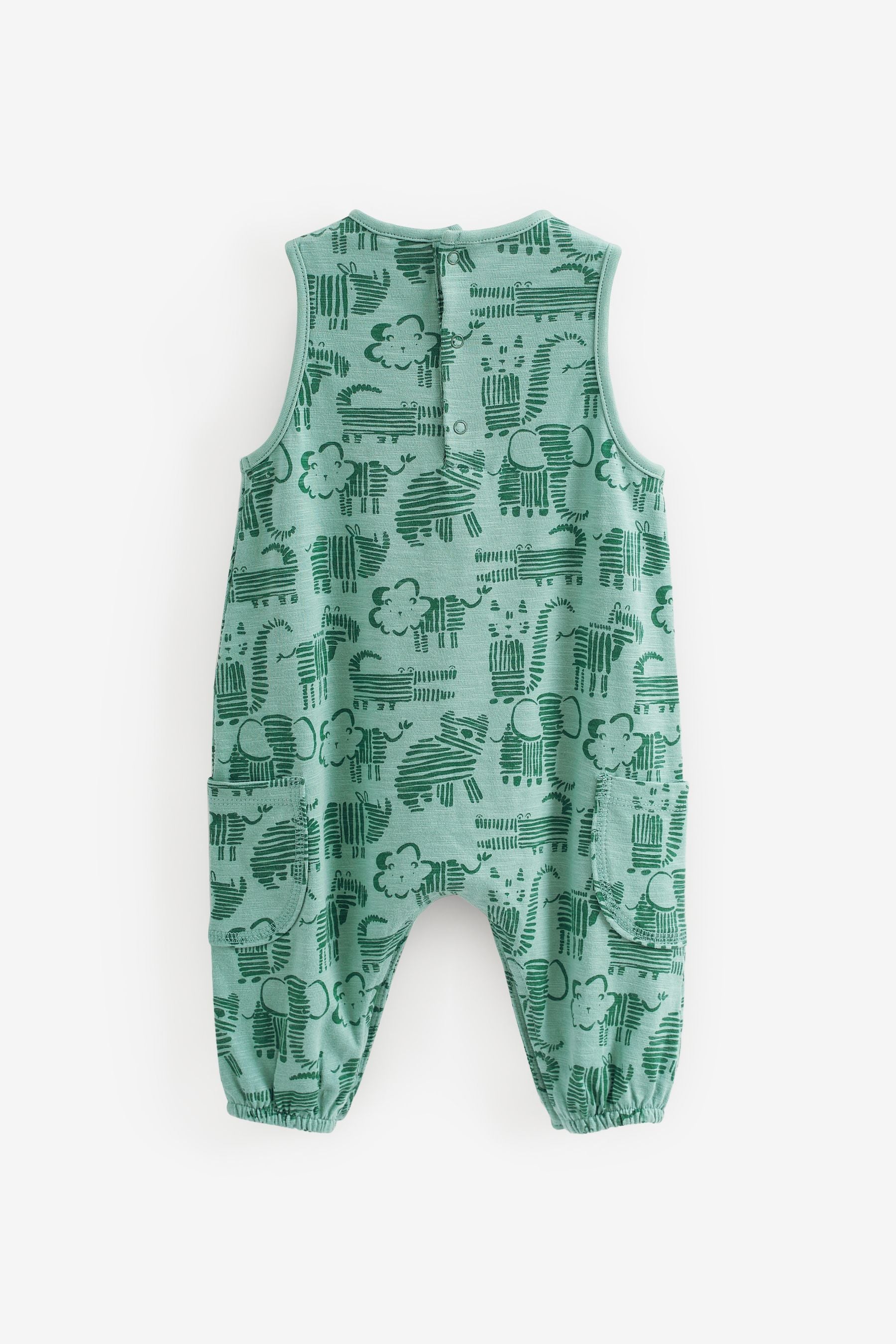 Green Character Oversized Jersey Baby Jumpsuit (0mths-2yrs)