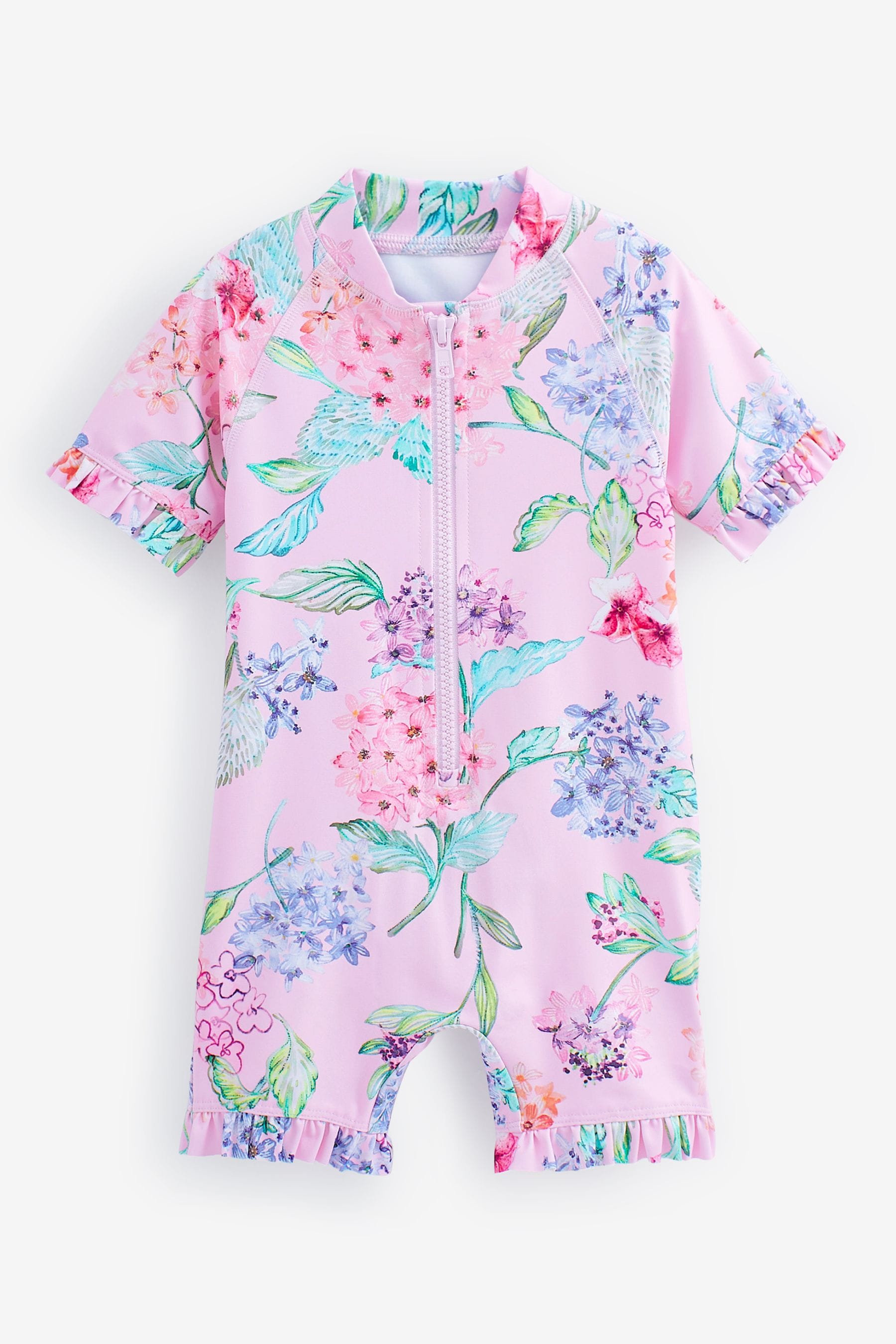 Pale Pink Floral Sunsafe Swimsuit (3mths-7yrs)