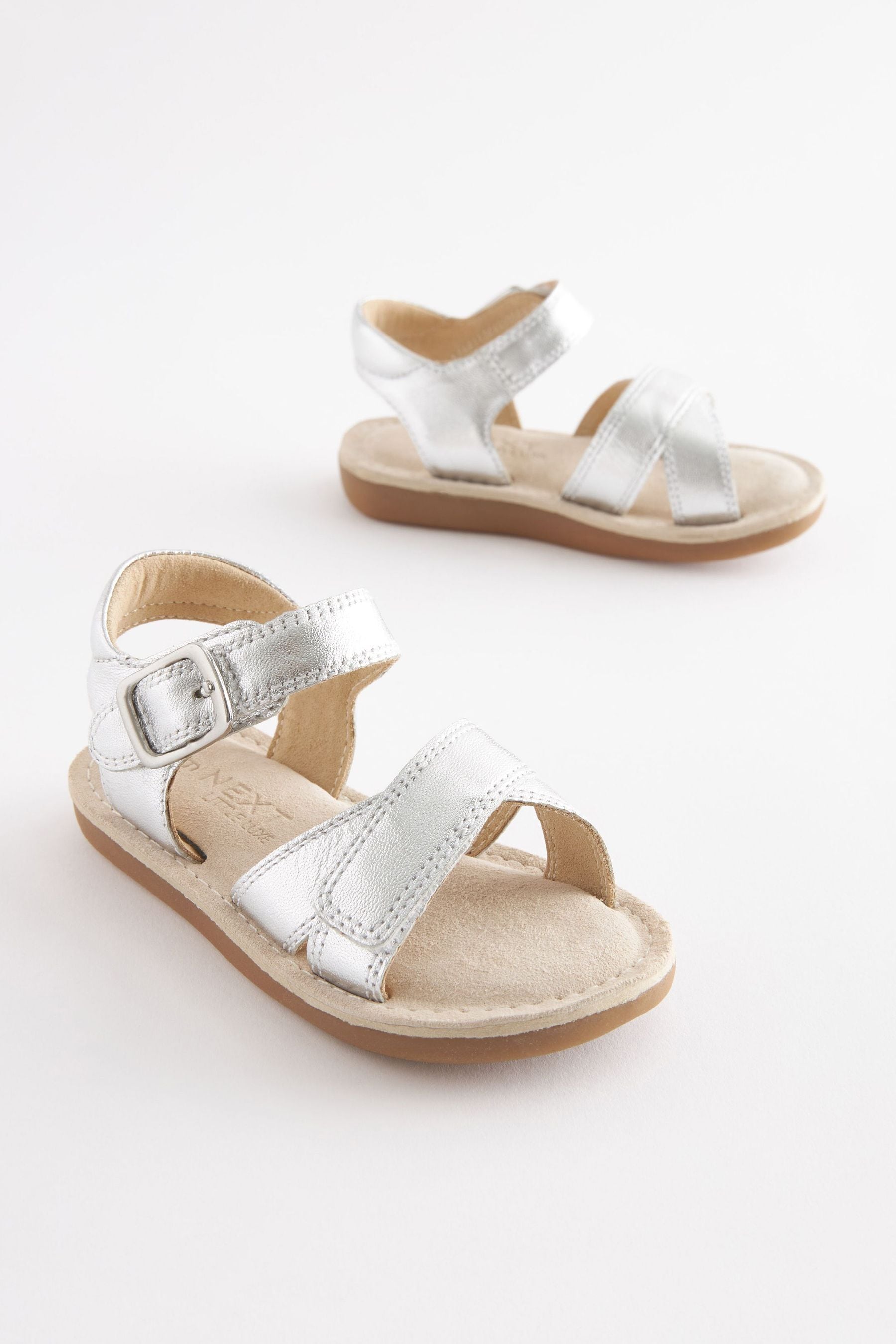 Silver Leather Sandals