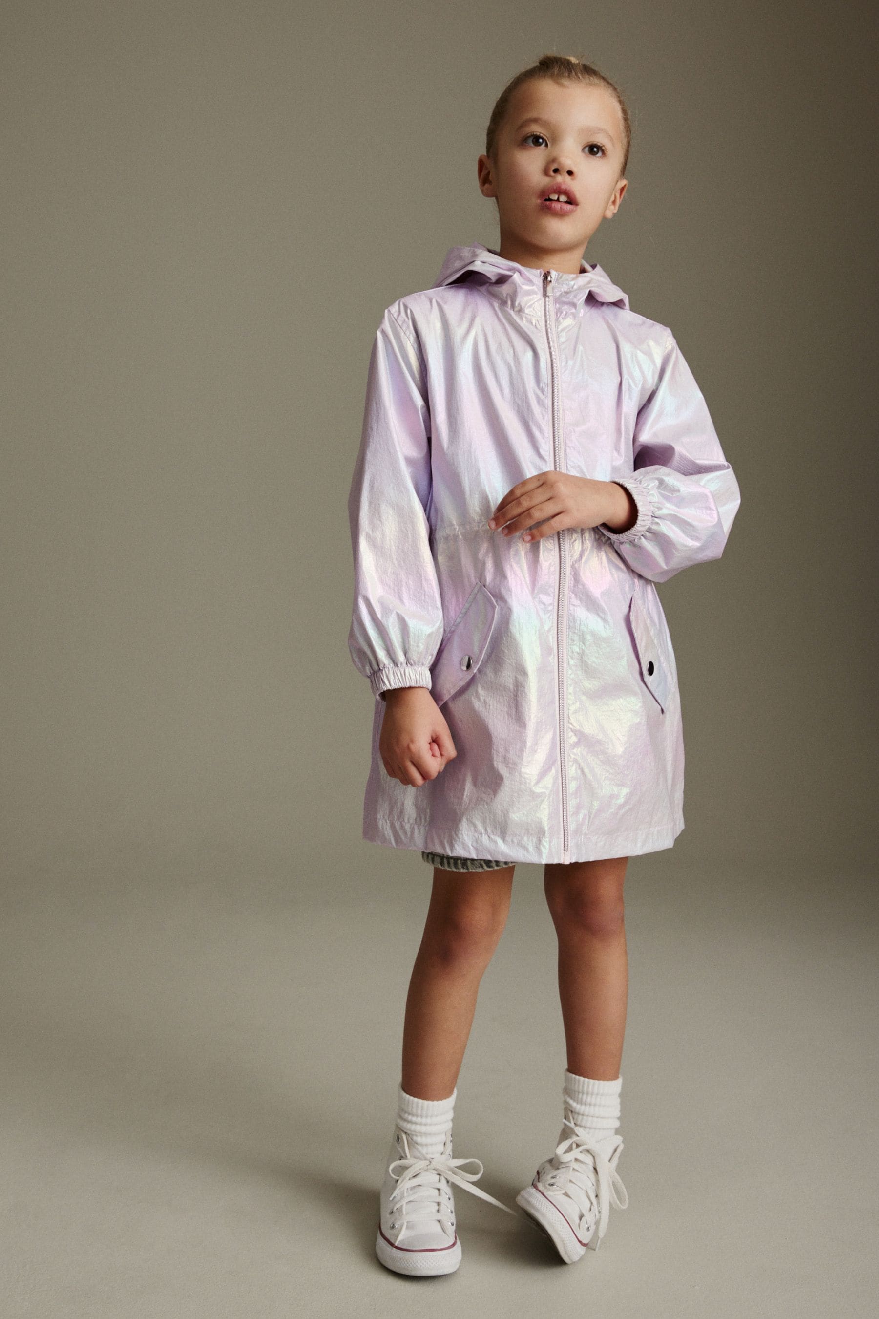 Metallic Shower Resistant Rainbow Foil Cagoule Jacket (3-16yrs)