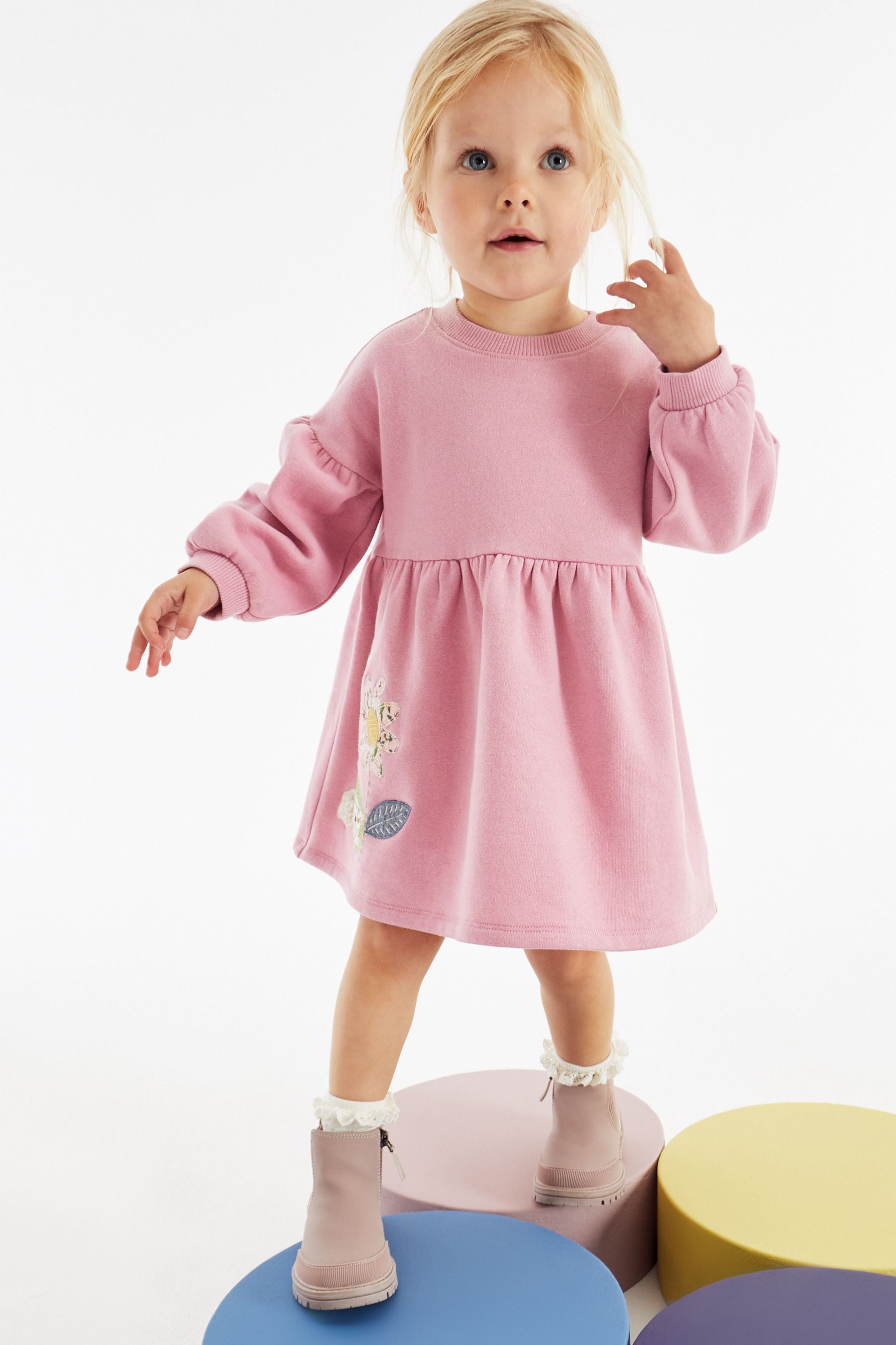 Pink Bunny Sweat Dress (3mths-7yrs)