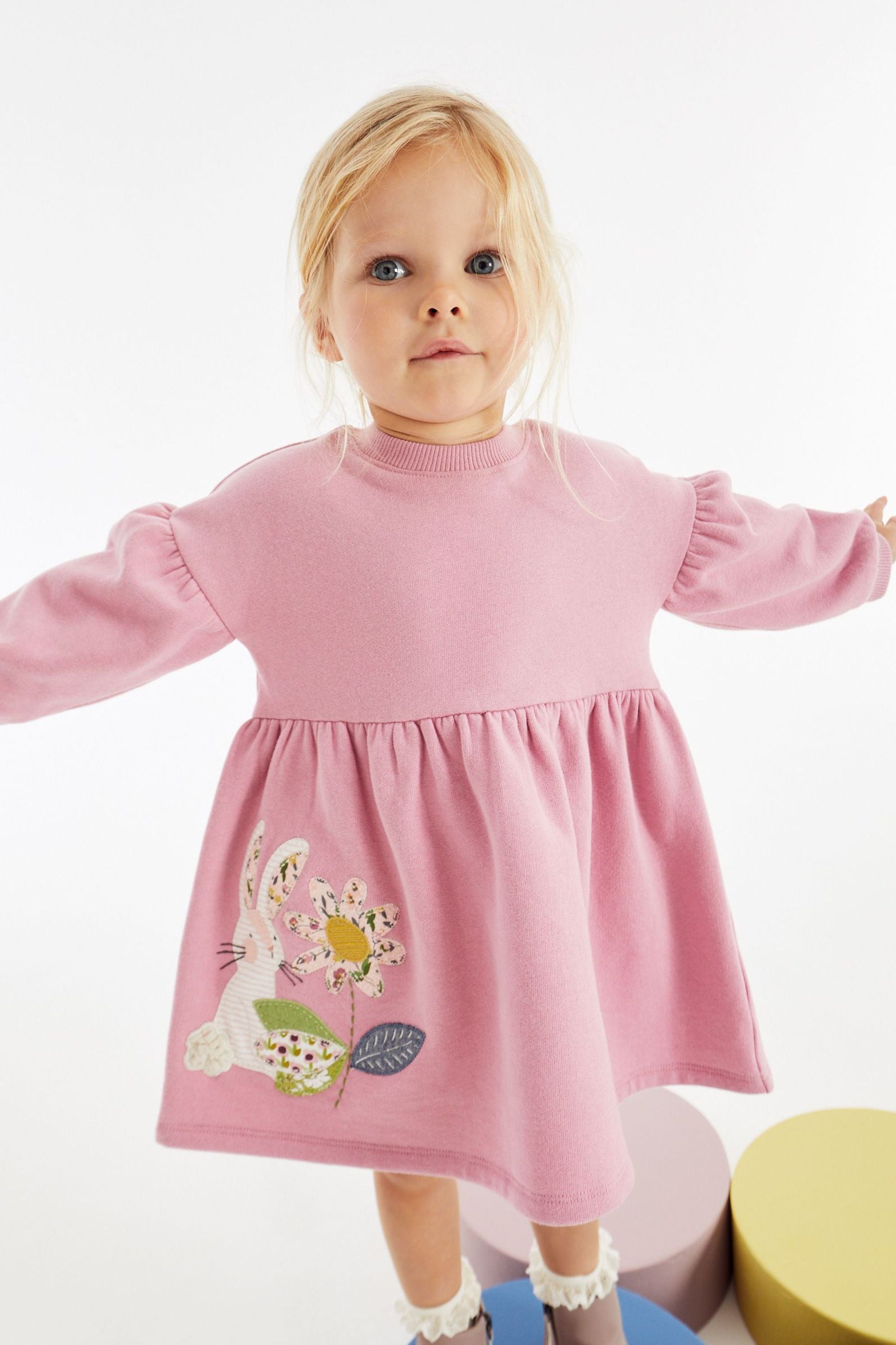 Pink Bunny Sweat Dress (3mths-7yrs)