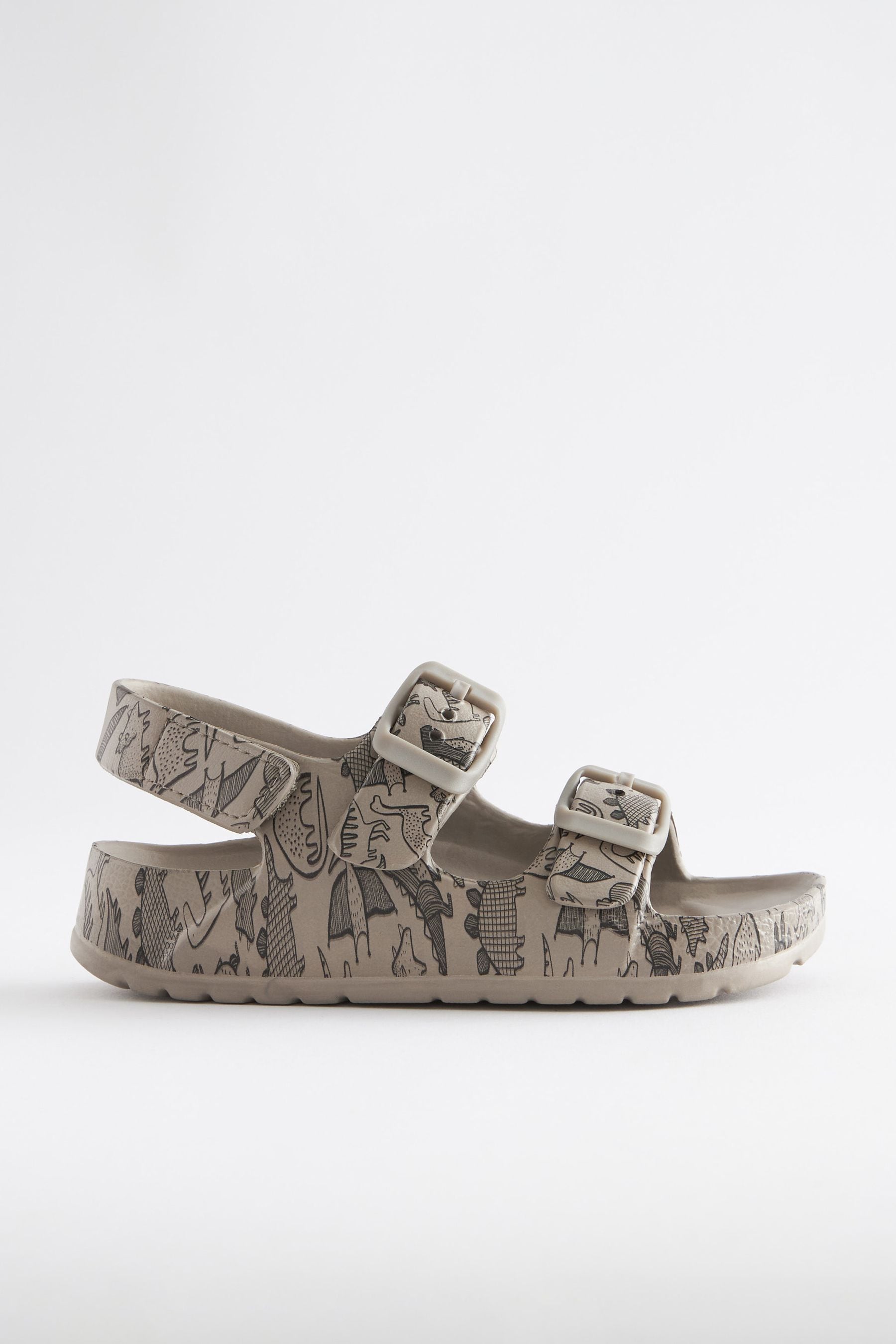 Stone Print Double Buckle Ankle Strap EVA Sandals