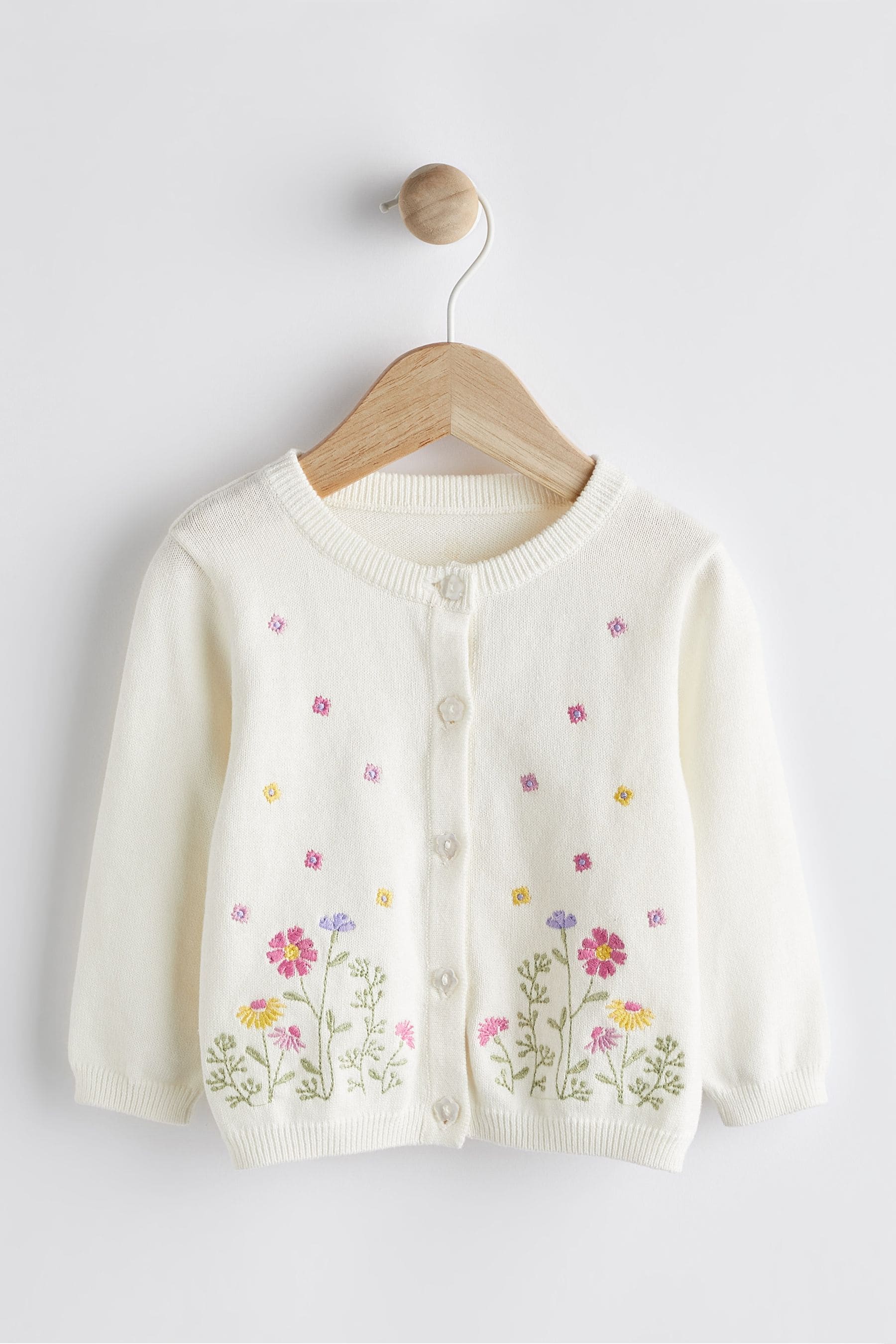 White Embroidered Baby Cardigan (0mths-2yrs)